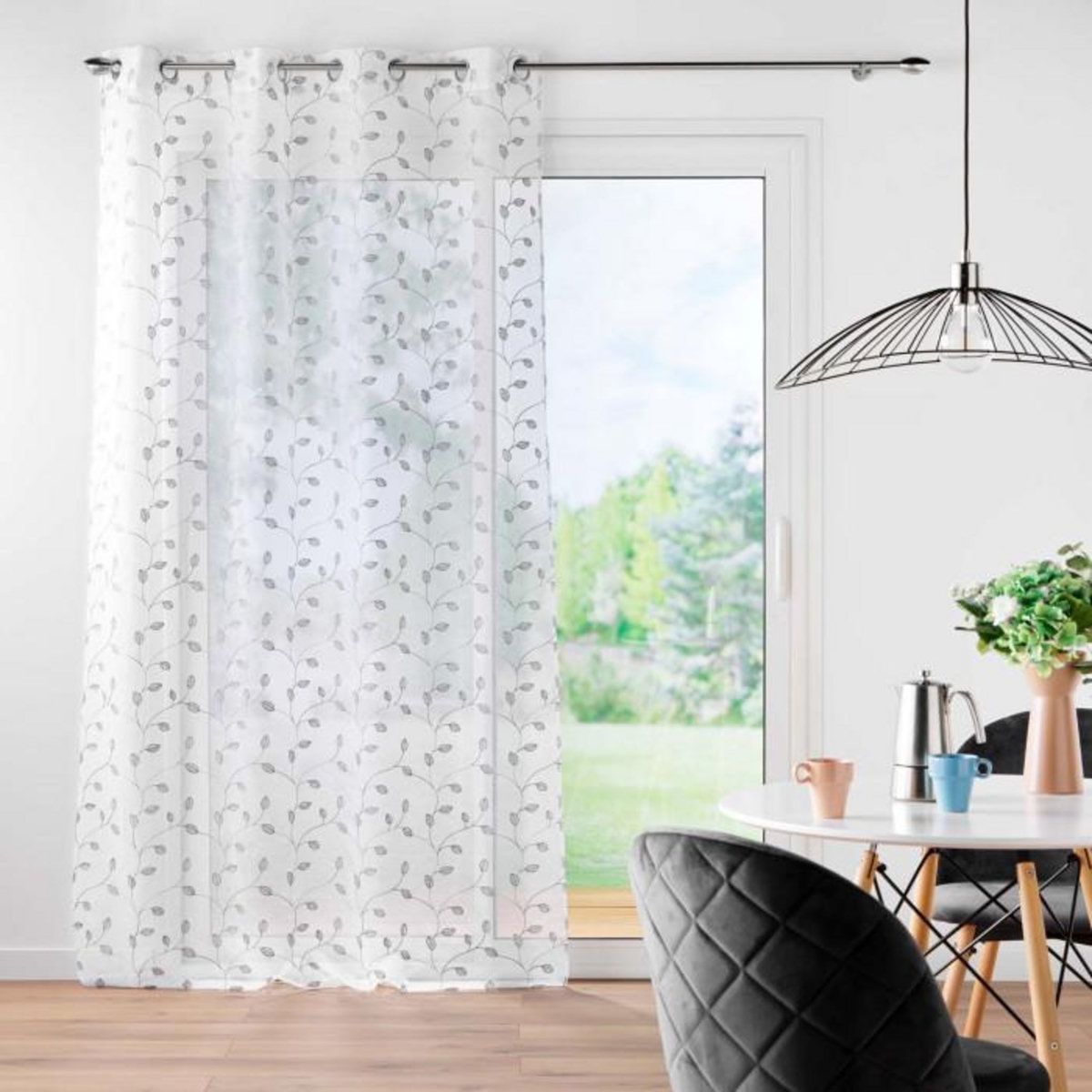 Paris Prix Rideau Voilage à Œillets  Edna  140x240cm Argent