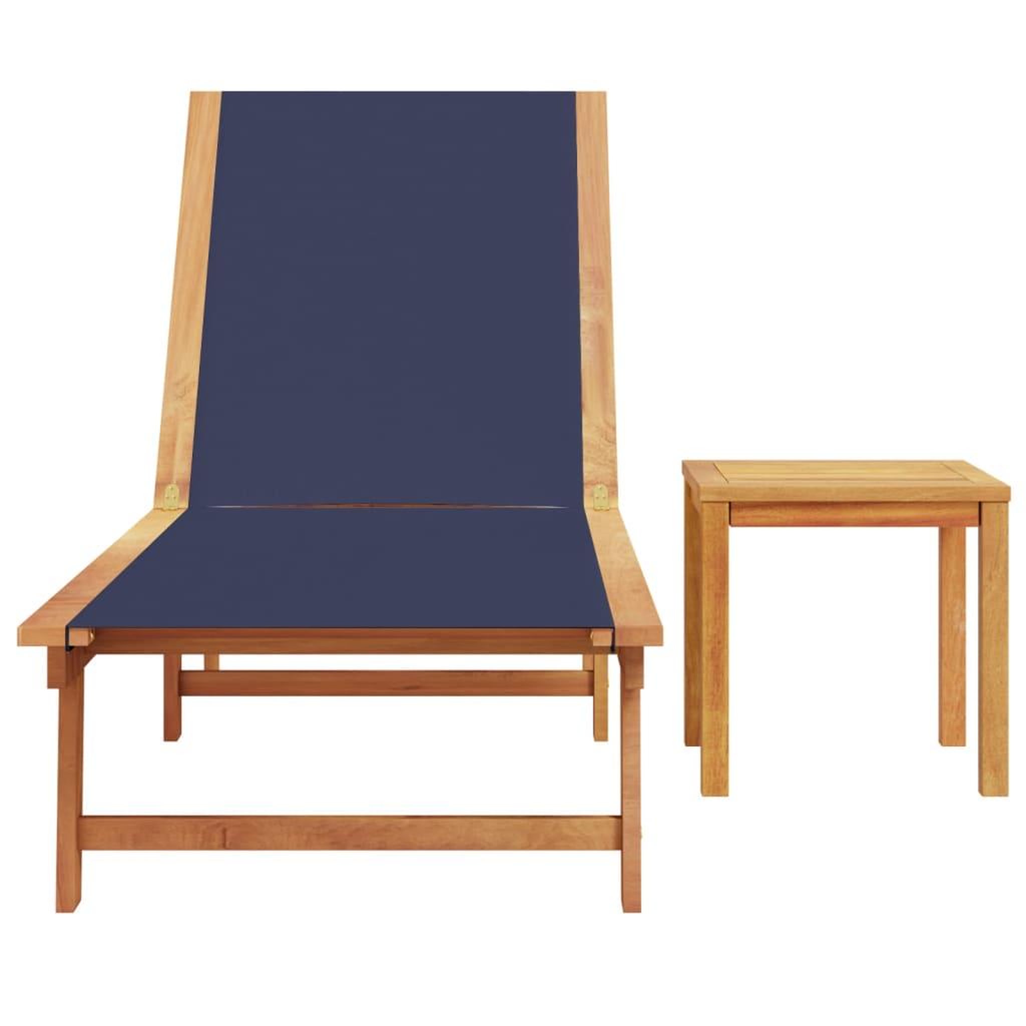 Voir la diapositive 3 : VIDAXL Chaise longue et table bleu bois d'acacia solide et textilene