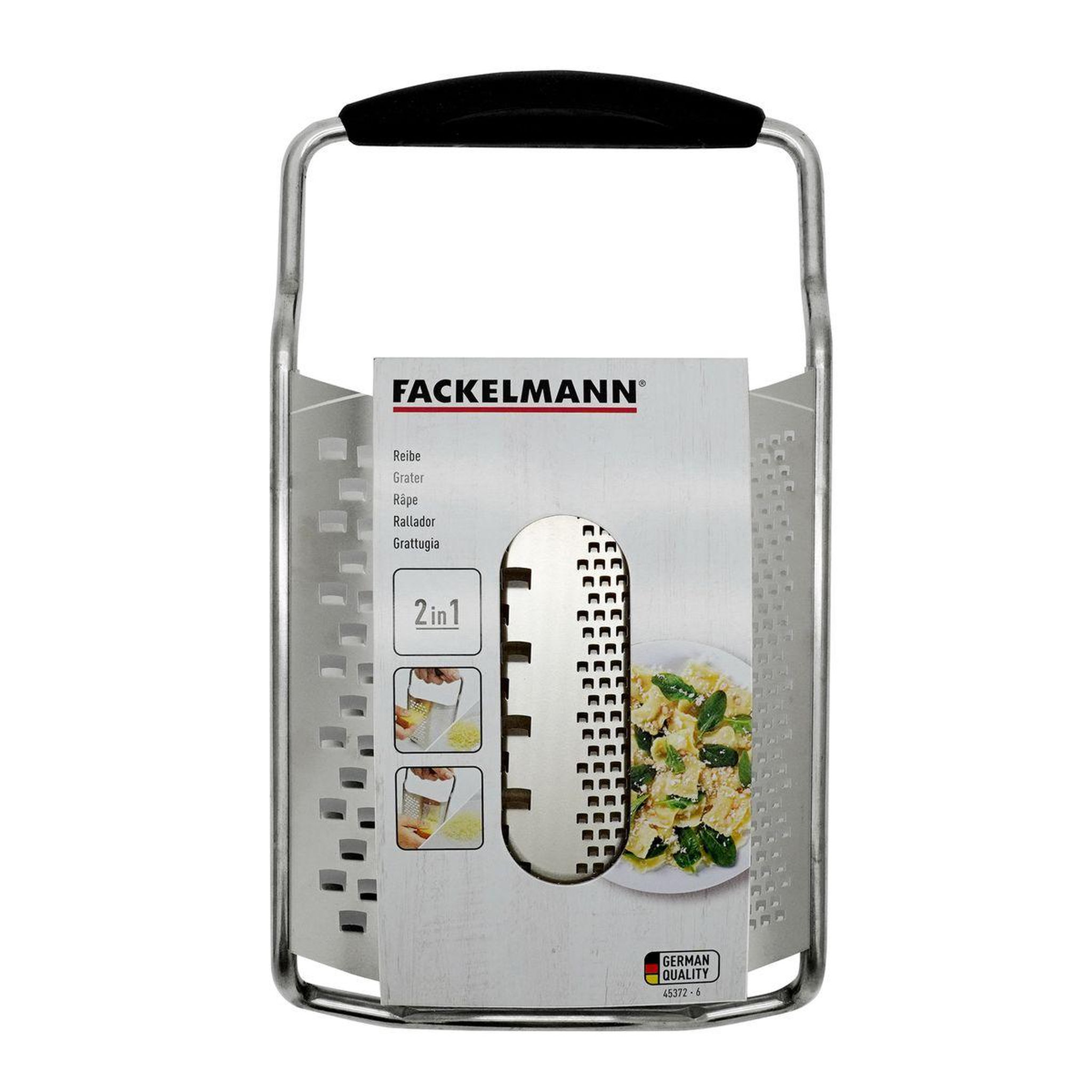Voir la diapositive 5 : Fackelmann Râpe à fromage inox 2 en 1 22 cm Fackelmann