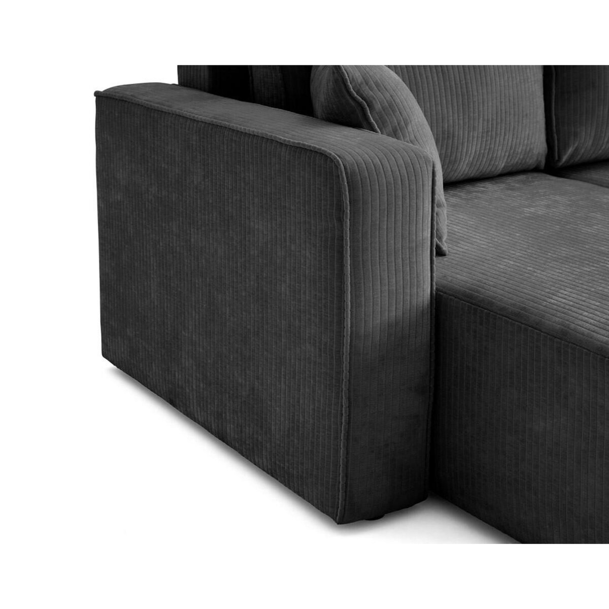 BEST MOBILIER Topaze - canapé panoramique en u - 7 places - convertible avec coffre - en velours côtelé plat