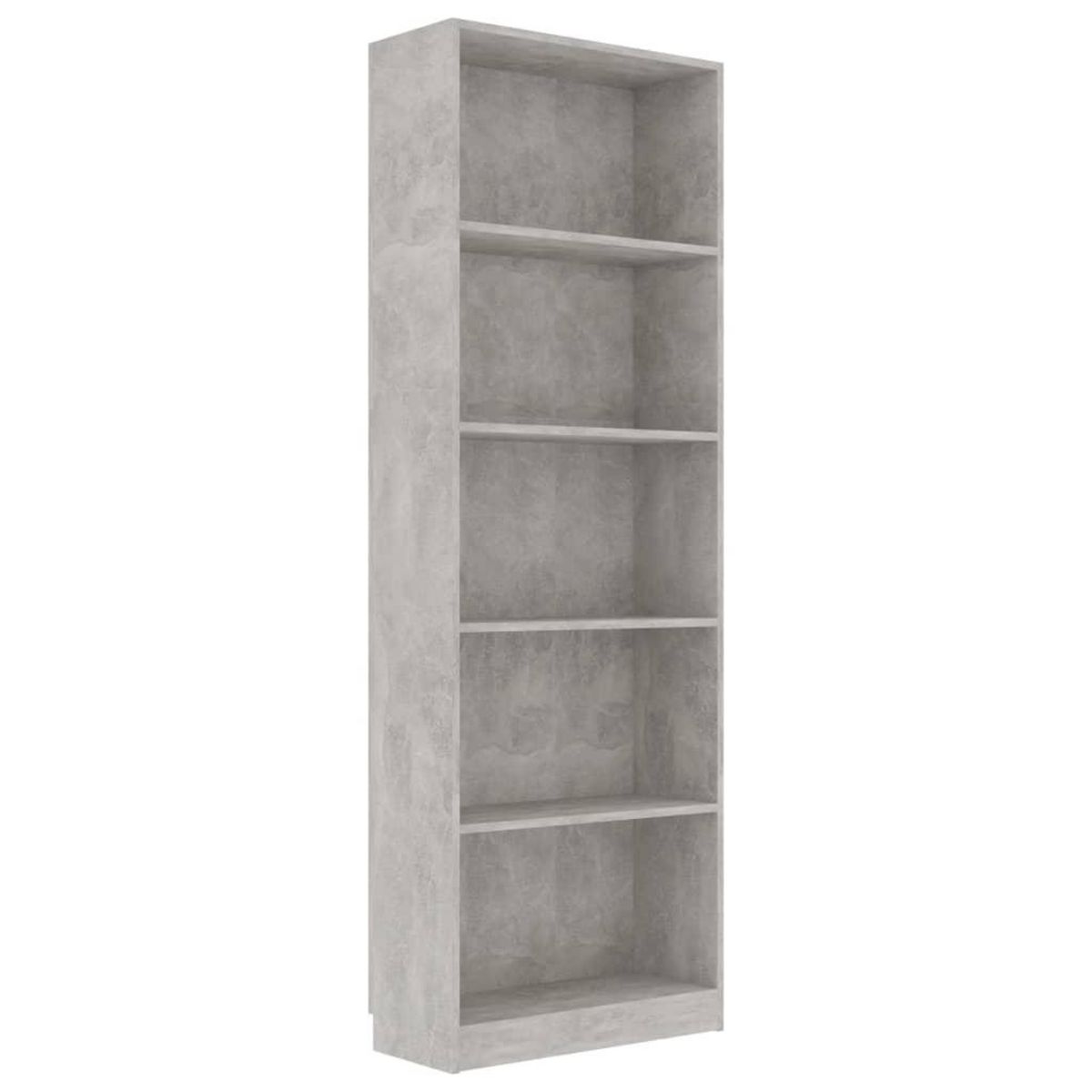VIDAXL Bibliotheque a 5 niveaux Gris beton 60x24x175cm Bois ingenierie