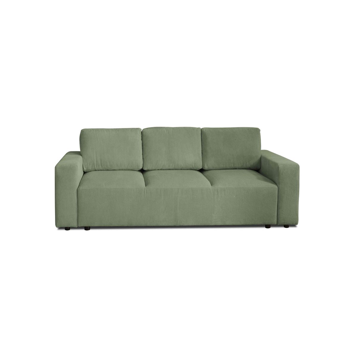 LISA DESIGN Livy - canapé droit convertible - avec coffre - en velours côtelé - 3 places