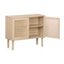 Voir la diapositive 5 : SWEEEK Buffet en décor bois et cannage - Camargue - 2 portes. buffet bas. 80x30x68cm