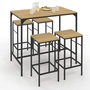 Voir la diapositive 1 : ID MARKET Ensemble table haute de bar DETROIT 100 cm et 4 tabourets bois et métal noir design industriel