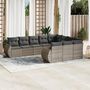 Voir la diapositive 1 : VIDAXL Salon de jardin avec coussins 10 pcs gris resine tressee
