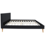 Voir la diapositive 6 : ID MARKET Lit double scandinave OSLO avec tête de lit et sommier 140 x 190 cm tissu noir