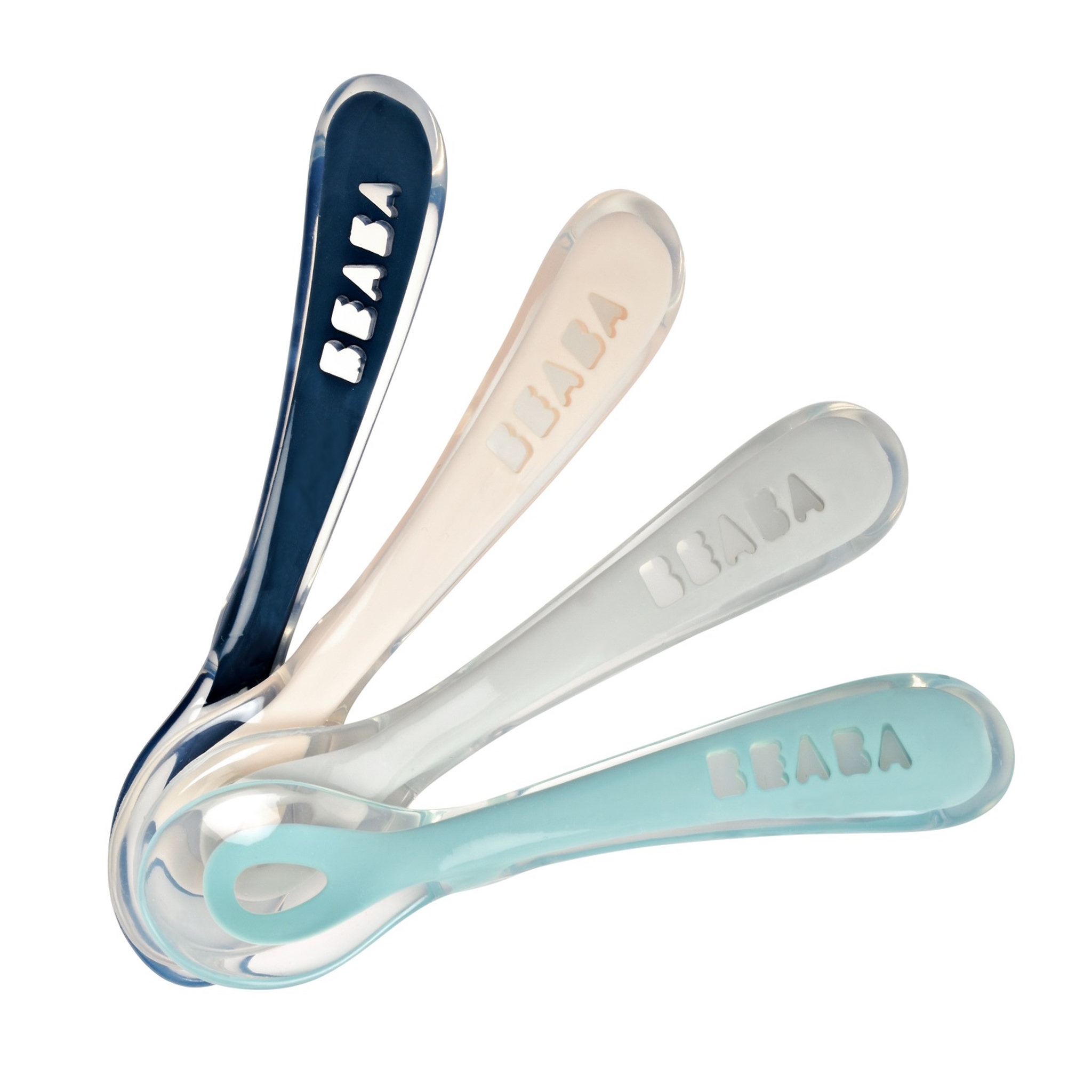 BEABA Lot de 4 cuillères 2ème âge silicone