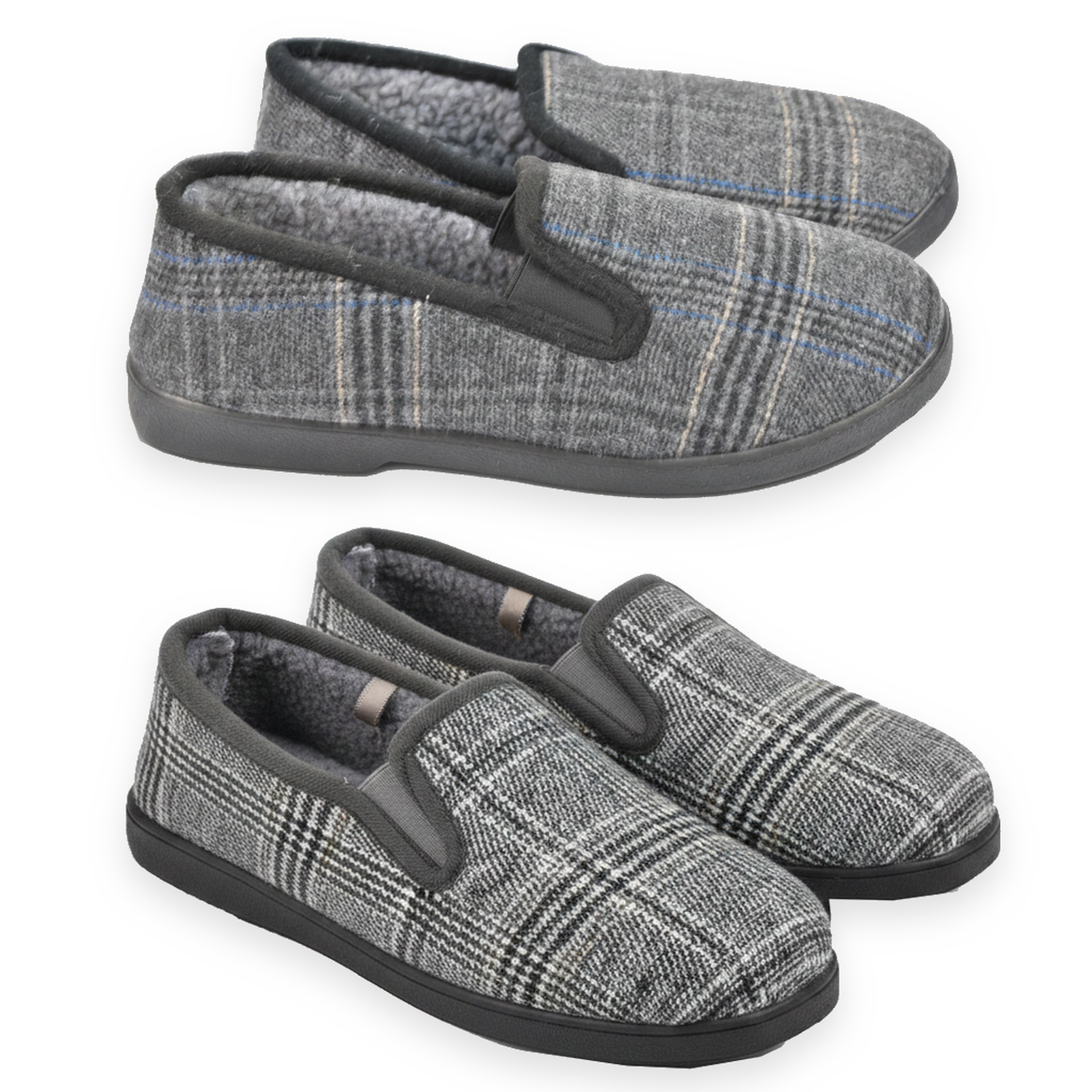 Voir la diapositive 3 : OZABI Ozabi pantoufles charentaises homme pack de 2 paires semelle antidérapante