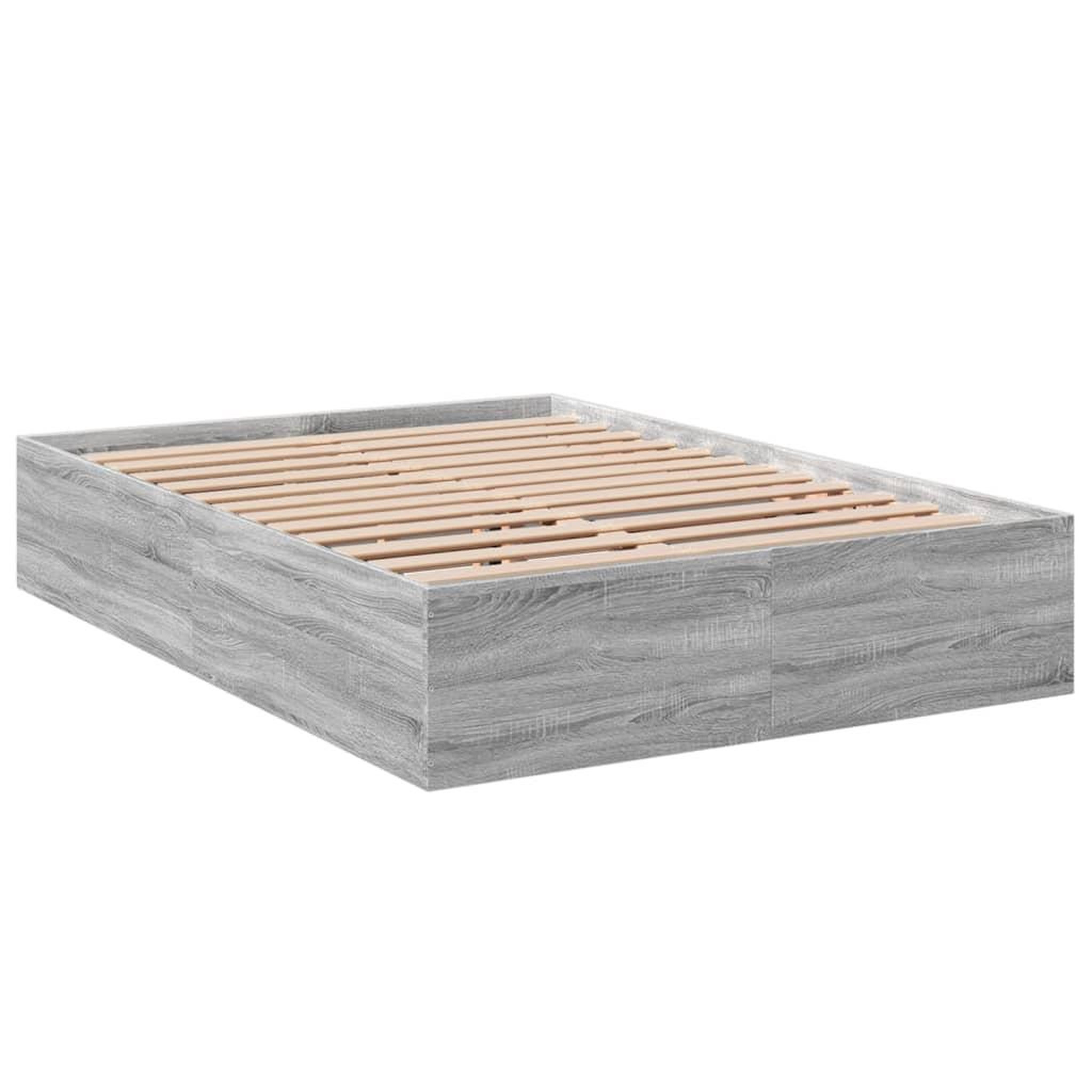 Voir la diapositive 3 : VIDAXL Cadre de lit sans matelas sonoma gris 135x190 cm