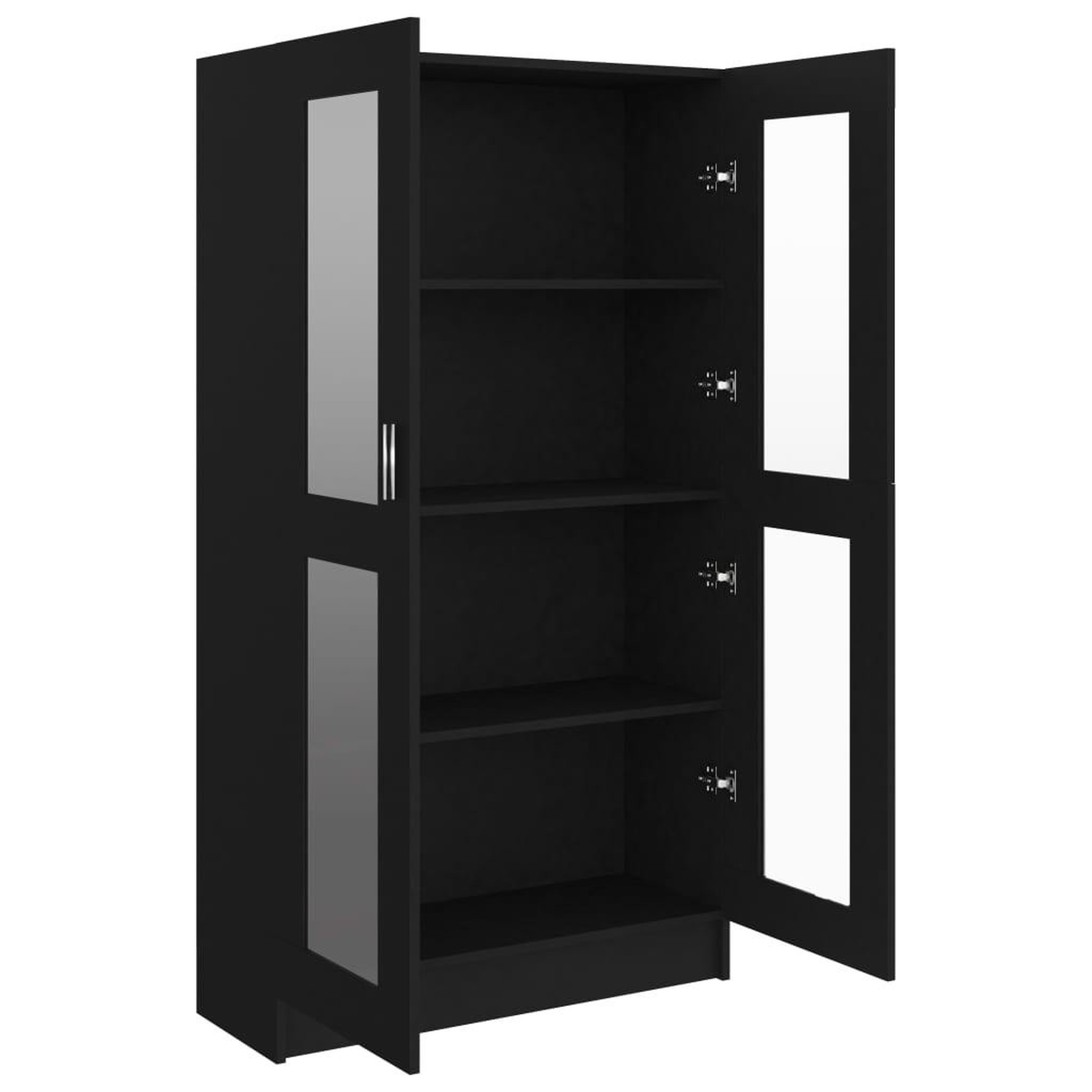 Voir la diapositive 5 : VIDAXL Armoire a vitrine Noir 82,5x30,5x150 cm Bois d'ingenierie
