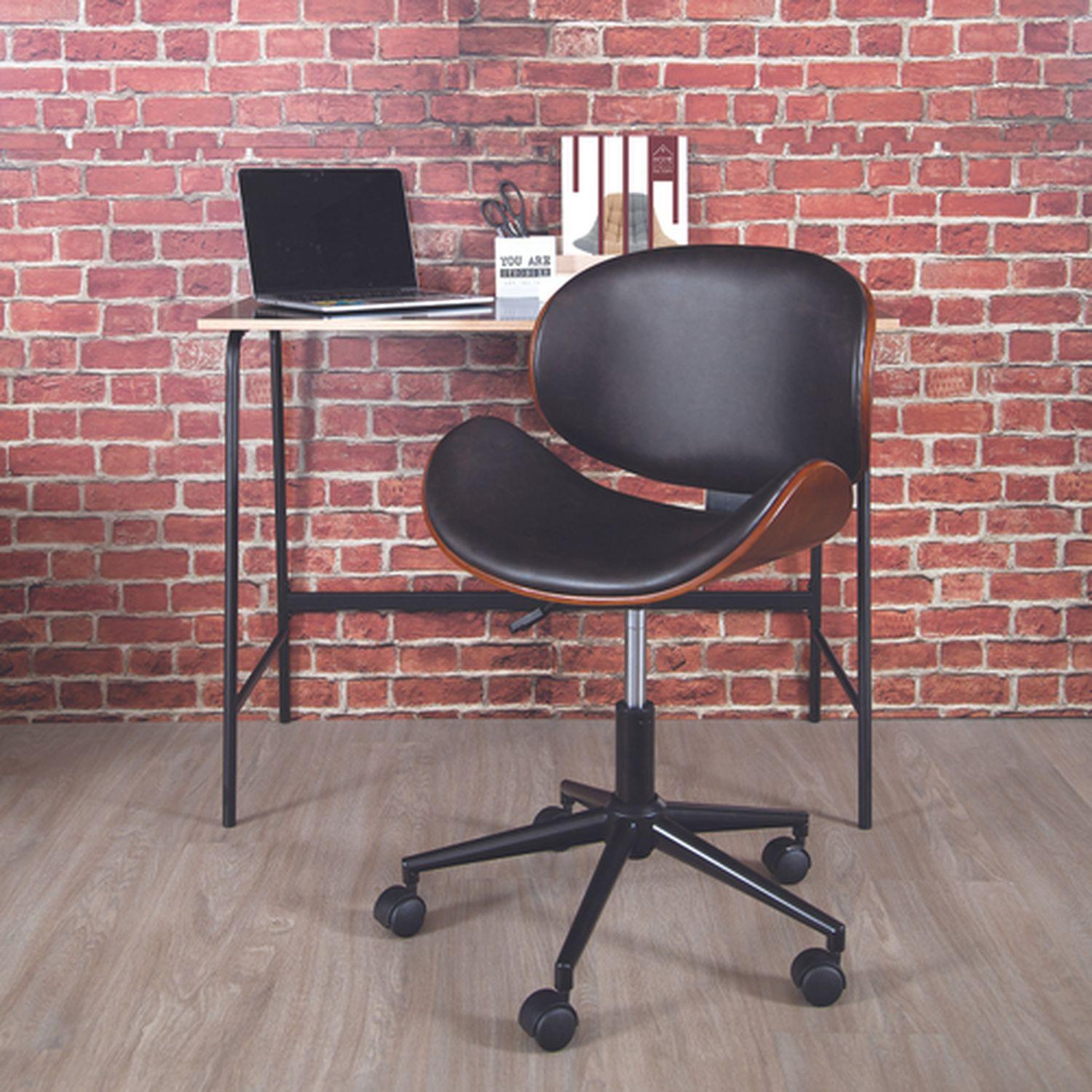 Voir la diapositive 5 : The Home Deco Factory Chaise de bureau réglable design rétro reno - noir effet vielli