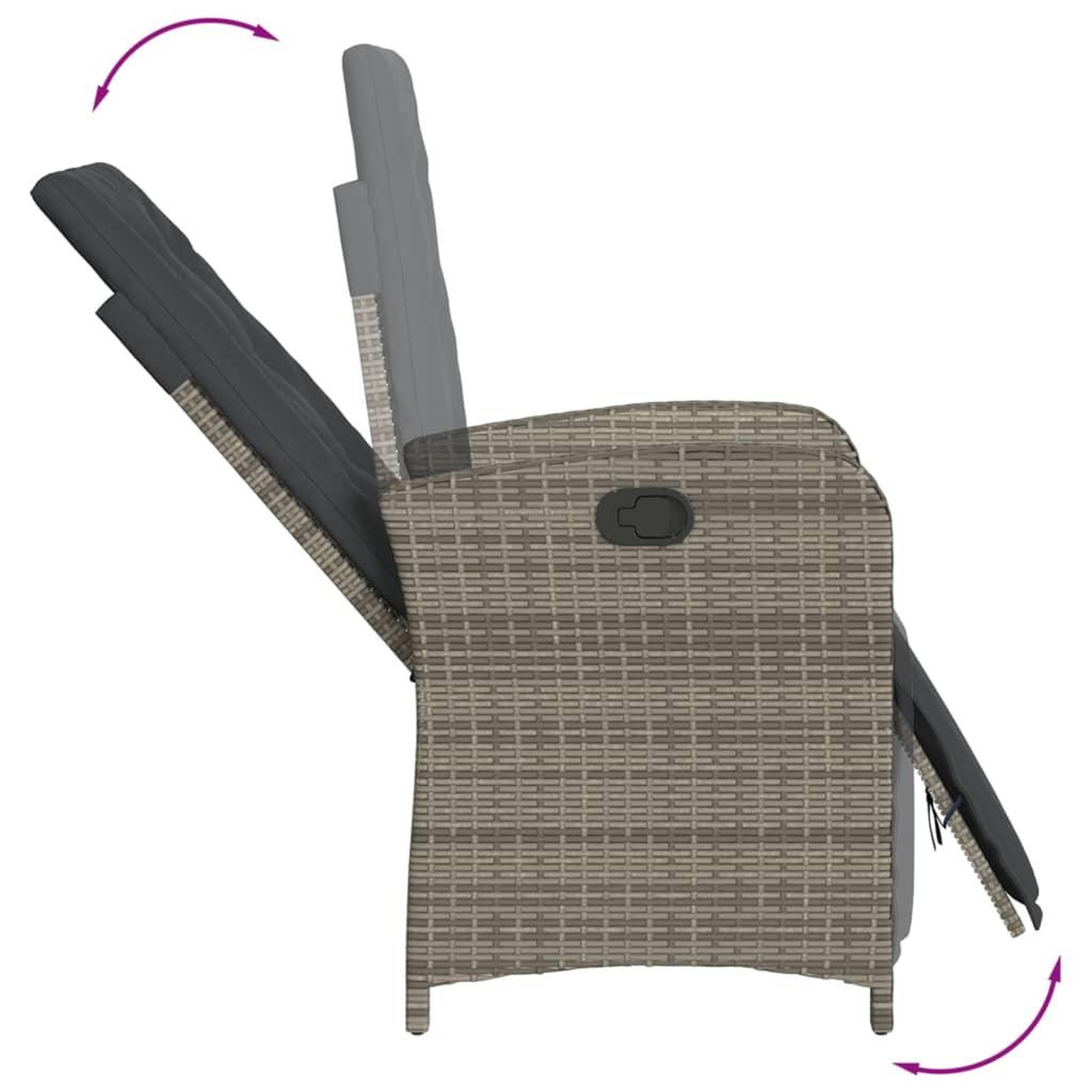 Voir la diapositive 5 : VIDAXL Ensemble a manger de jardin 9 pcs coussins gris resine tressee