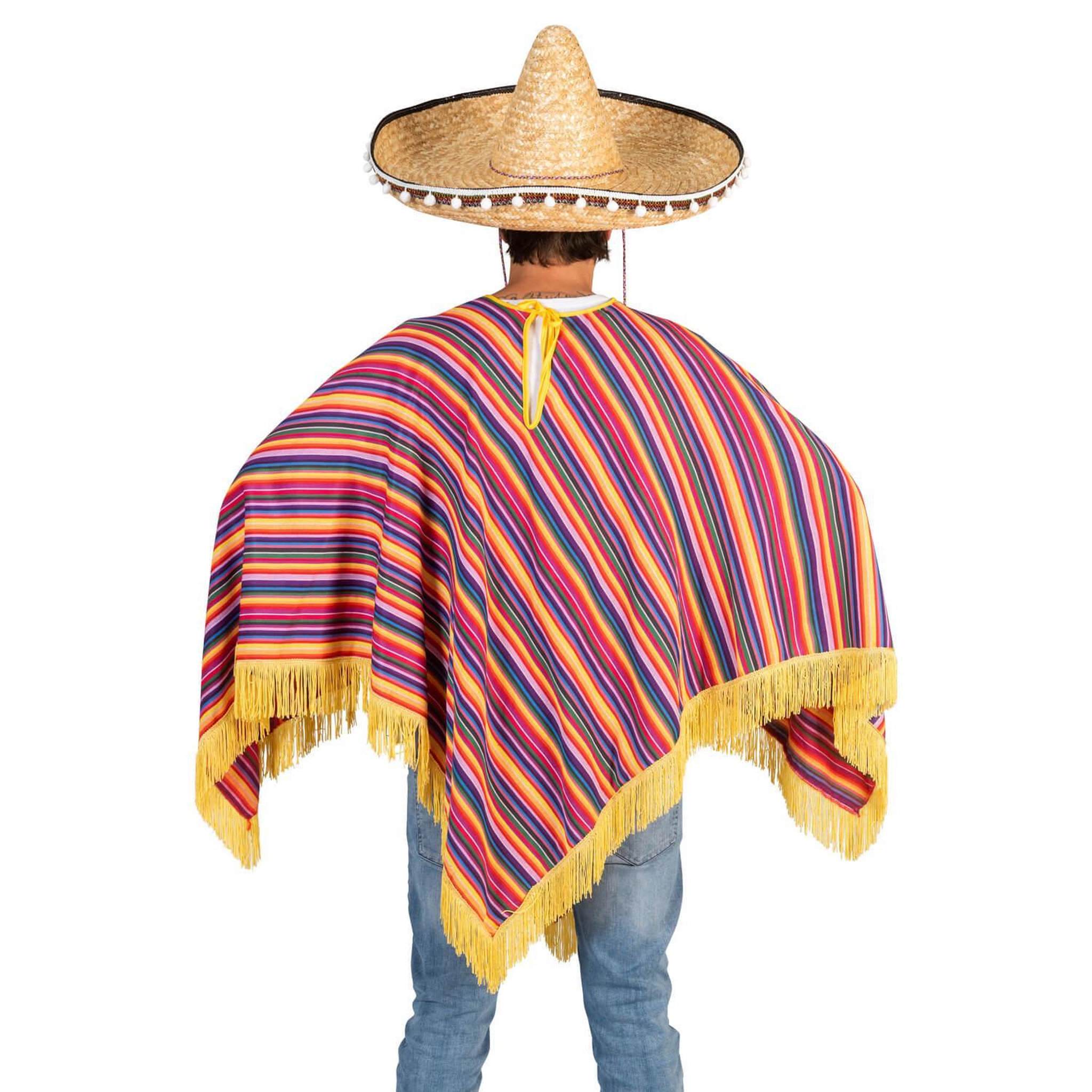 Voir la diapositive 3 : FUNNY FASHION Déguisement Poncho Tequila sunrise - Adulte