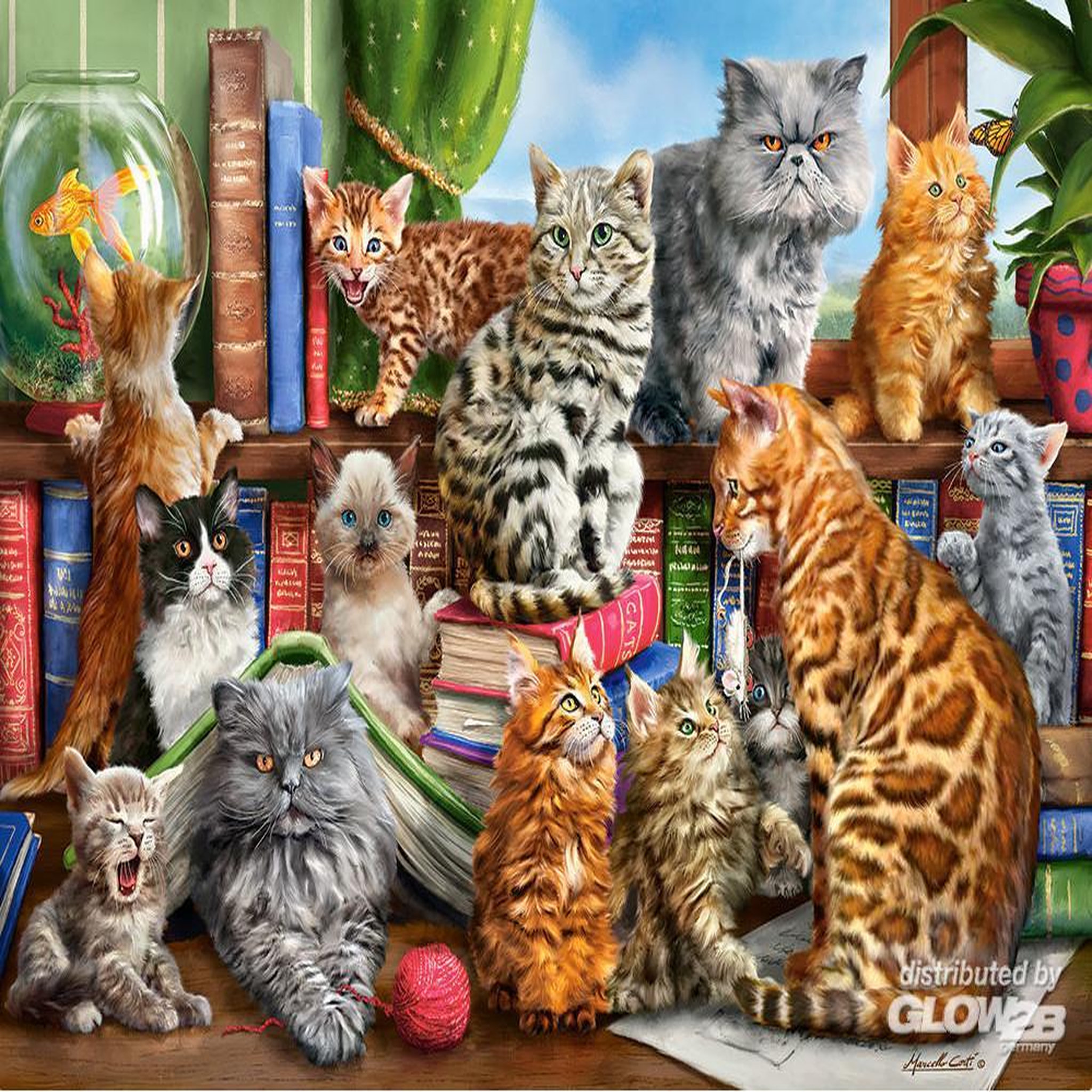Voir la diapositive 2 : Castorland Puzzle 2000 pièces : La maison des chats