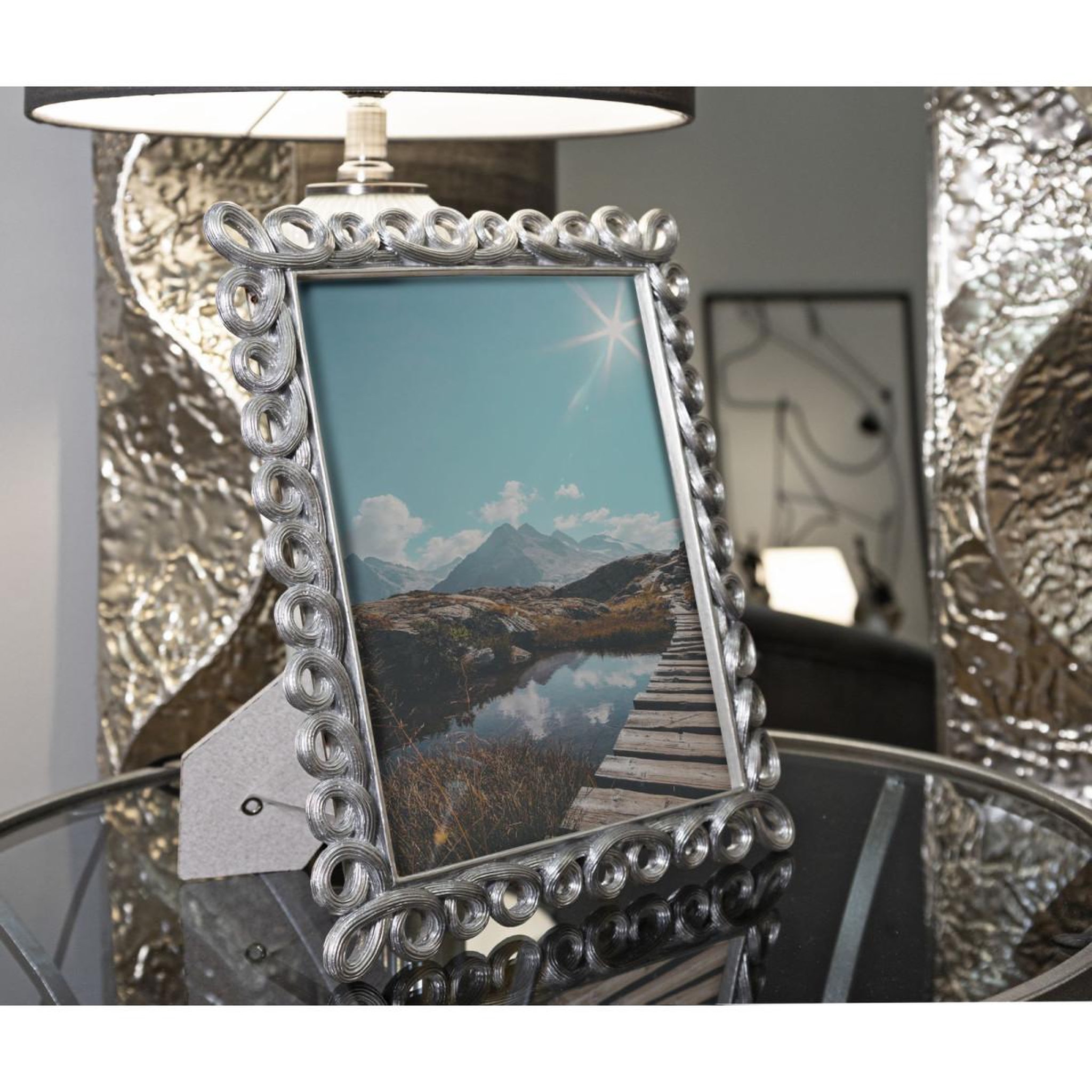 Voir la diapositive 5 : Paris Prix Cadre Photo Déco  Hollow  20x25cm Argent