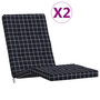 Voir la diapositive 2 : VIDAXL Coussins de chaise longue lot de 2 noir motif a carreaux