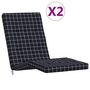 Voir la diapositive 2 : VIDAXL Coussins de chaise longue lot de 2 noir motif a carreaux