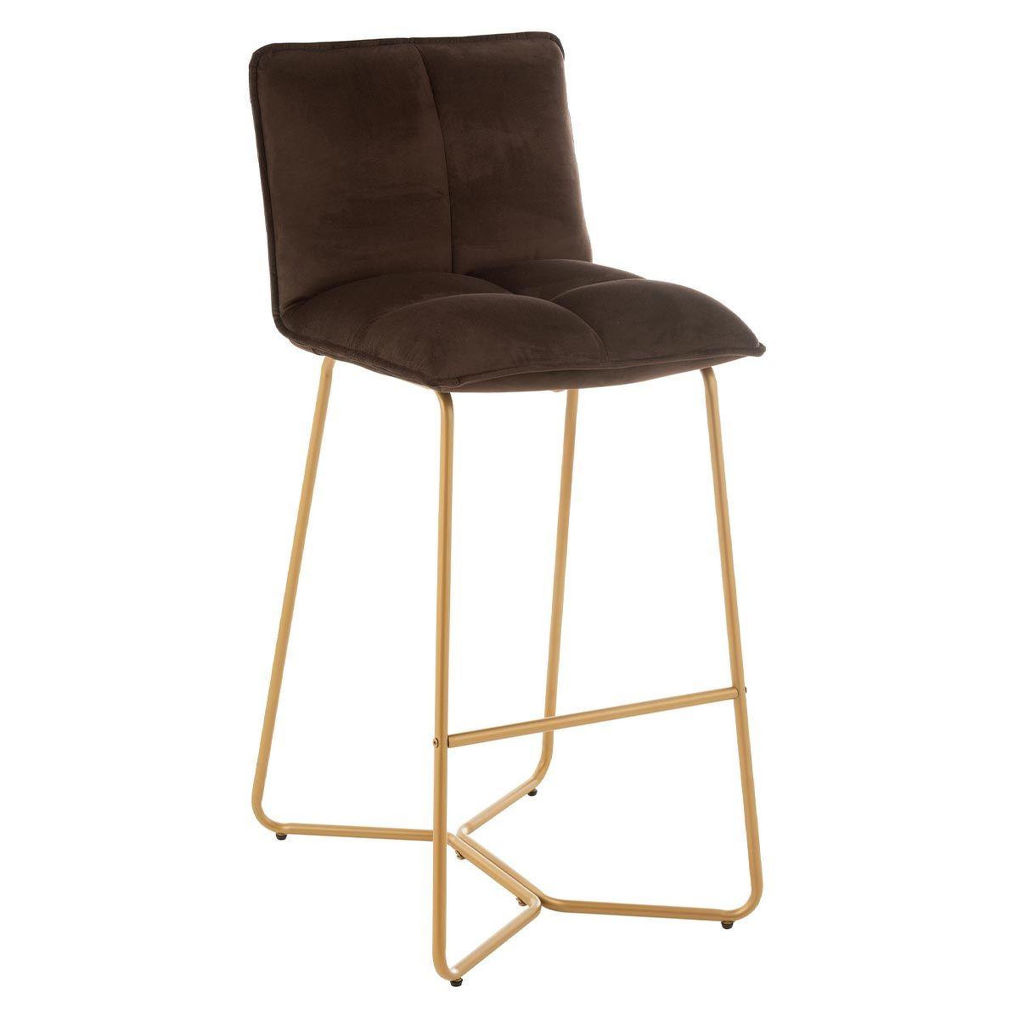 Voir la diapositive 1 : J-LINE Chaise de bar design  pierre  85cm marron foncé