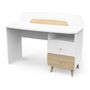 Voir la diapositive 2 : Bureau enfant 2 tiroirs 1 niche L98cm blanc LINIA