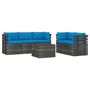 Voir la diapositive 2 : VIDAXL Salon palette de jardin 6 pcs avec coussins Bois de pin massif