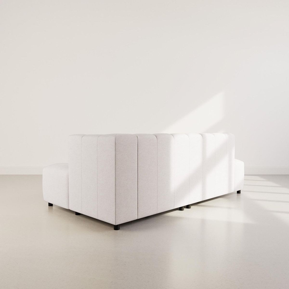 LISA DESIGN Curtis - canapé d'angle droit 4 places sans accoudoir en tissu texturé