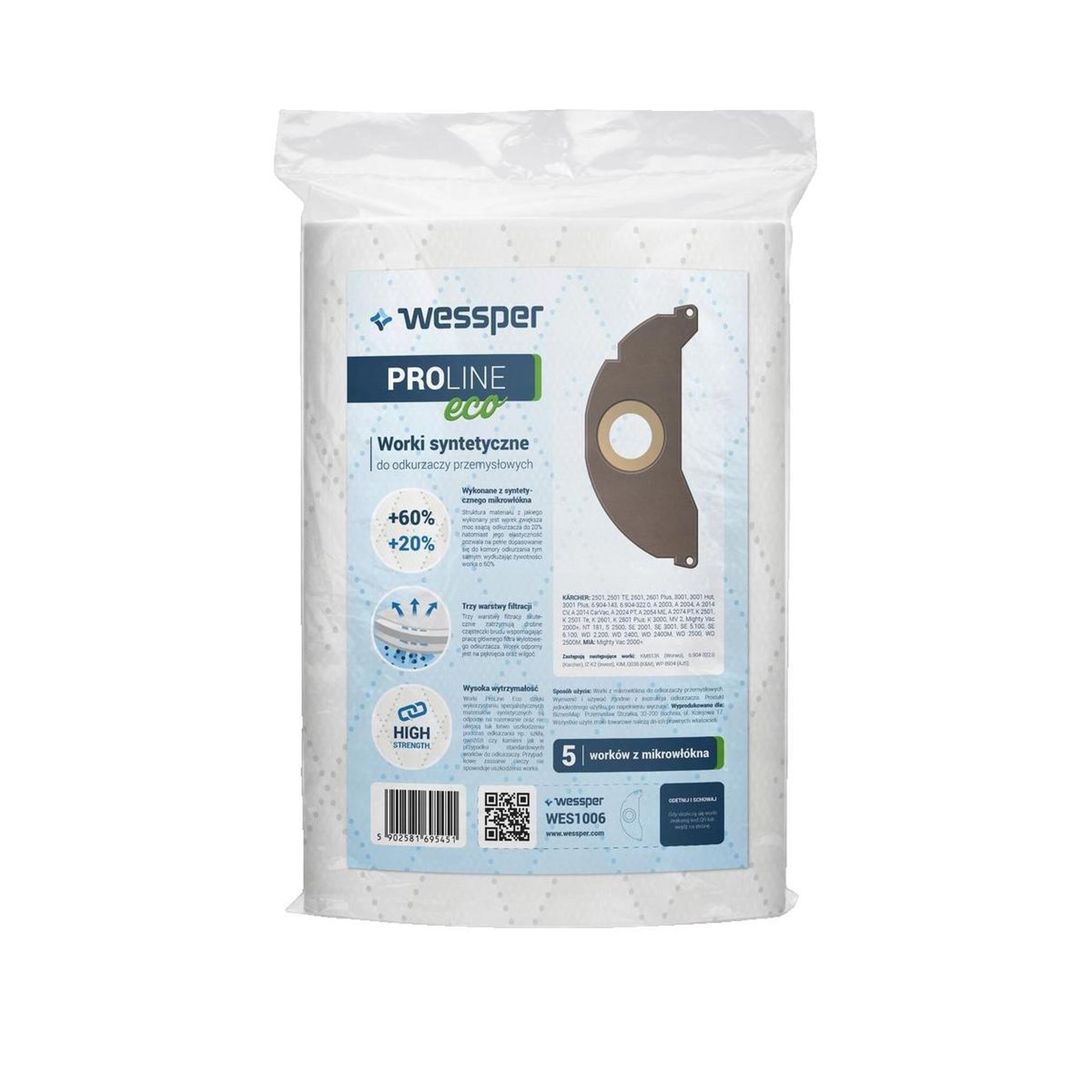 Voir la diapositive 3 : Vesper Sacs pour aspirateurs wessper PROLINE eco haute filtration