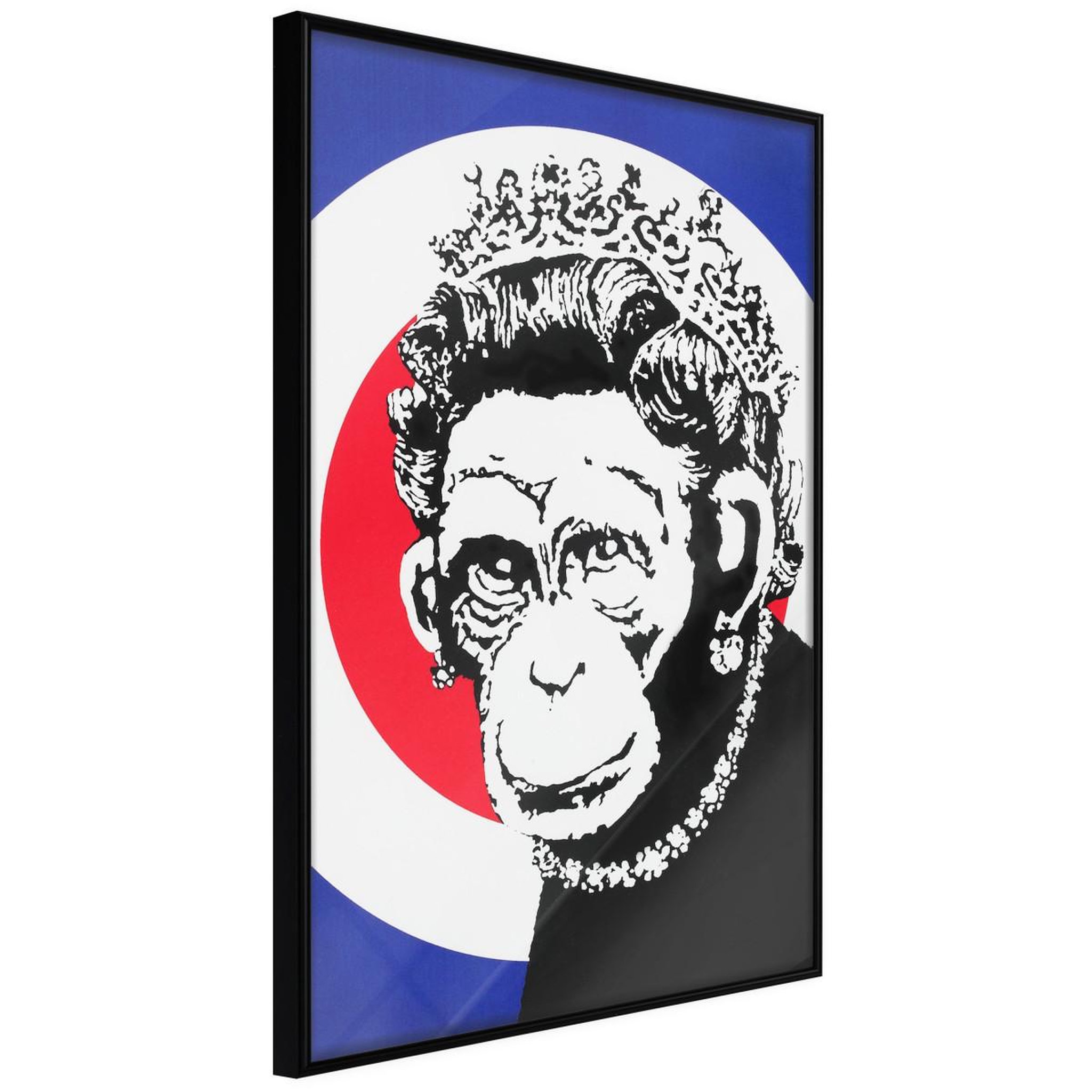 Paris Prix Affiche murale encadrée  banksy monkey queen. Coloris disponibles : Jaune, Noir