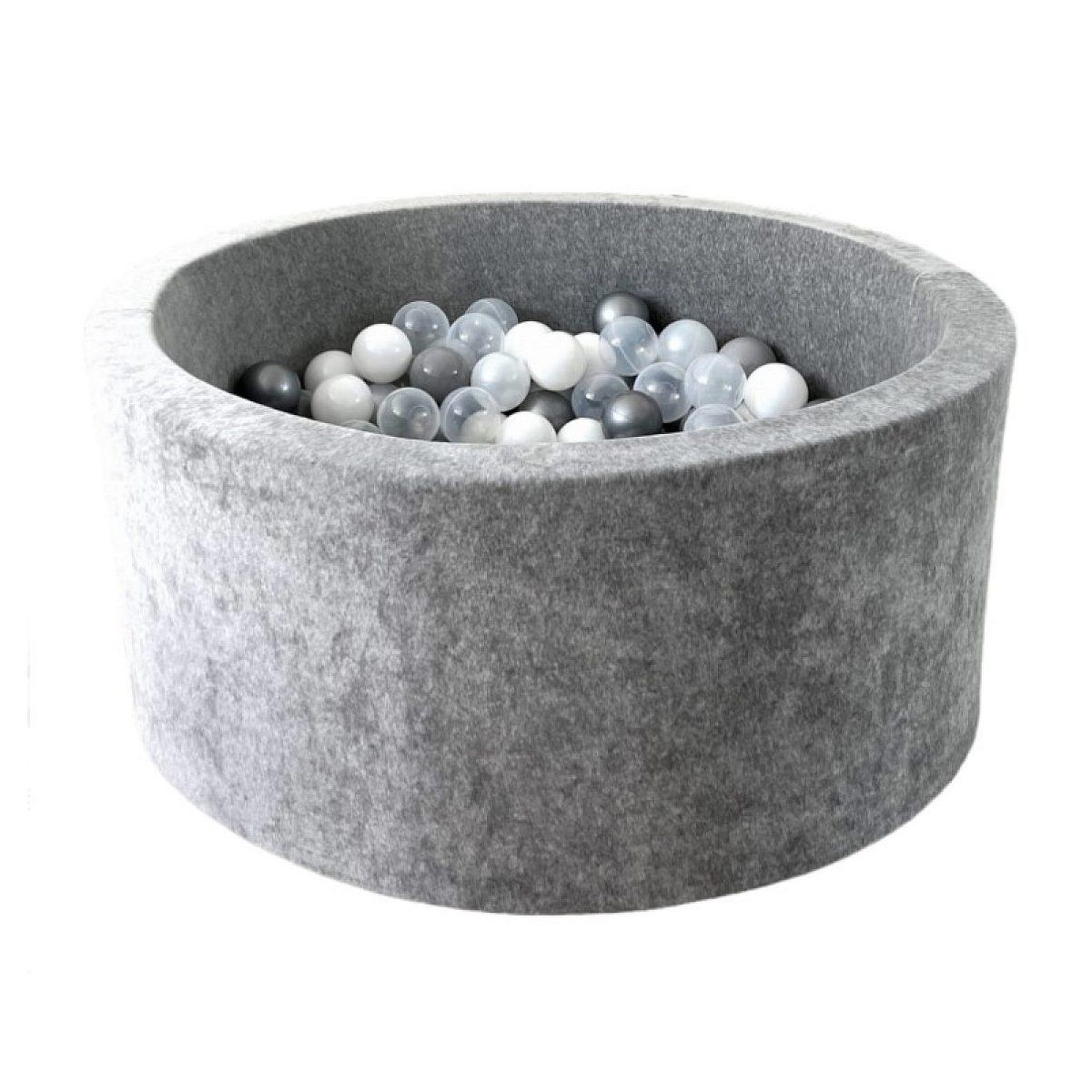 MONIO FOR KIDS Piscine à balles velours 90 cm gris + 200 balles