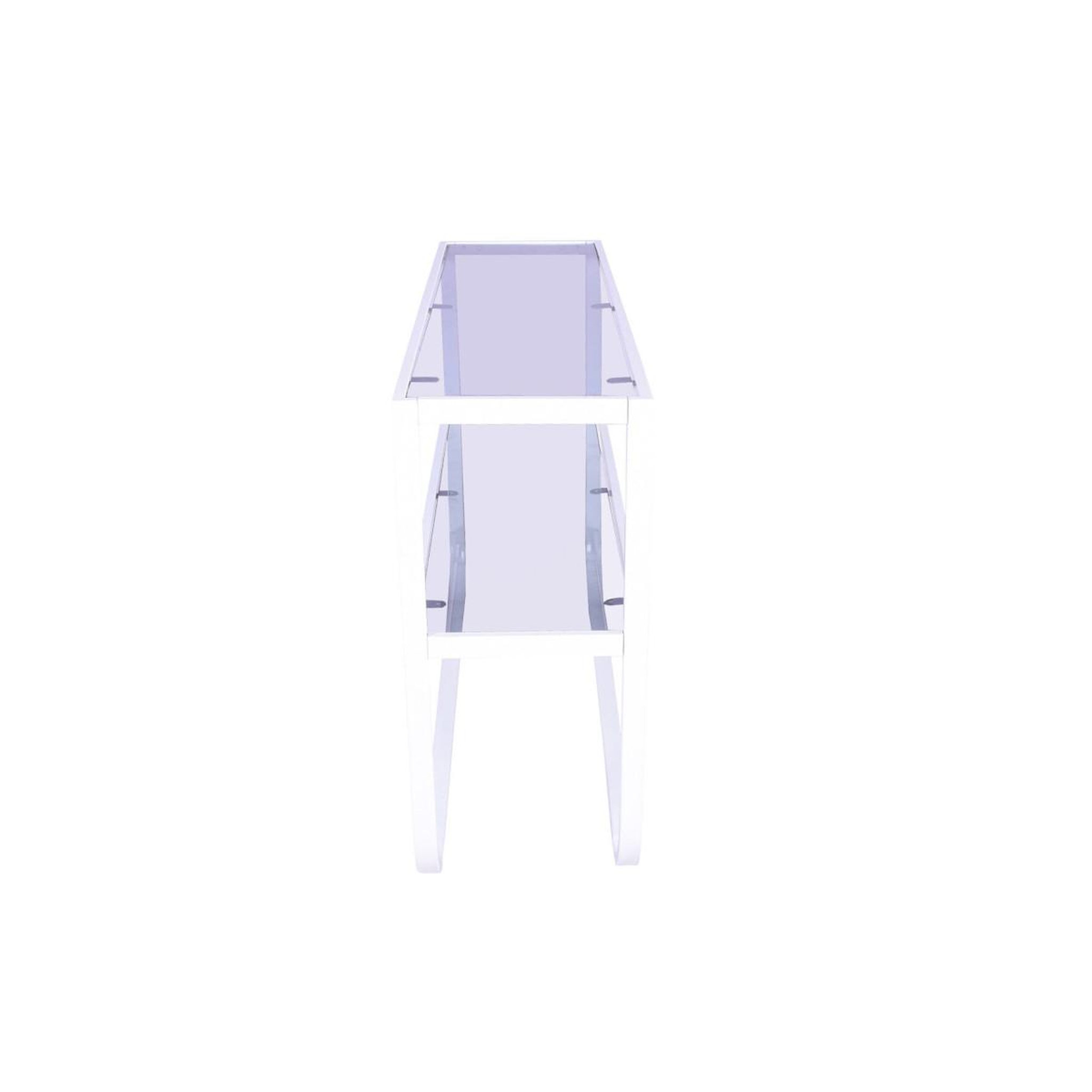 Voir la diapositive 4 : Paris Prix Console design en verre  rocker  110cm blanc