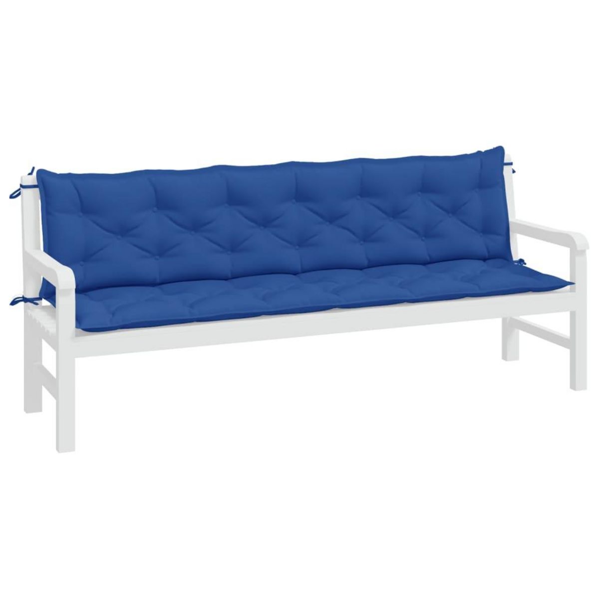 VIDAXL Coussins de banc jardin lot de 2 bleu 200x50x7 cm tissu Oxford