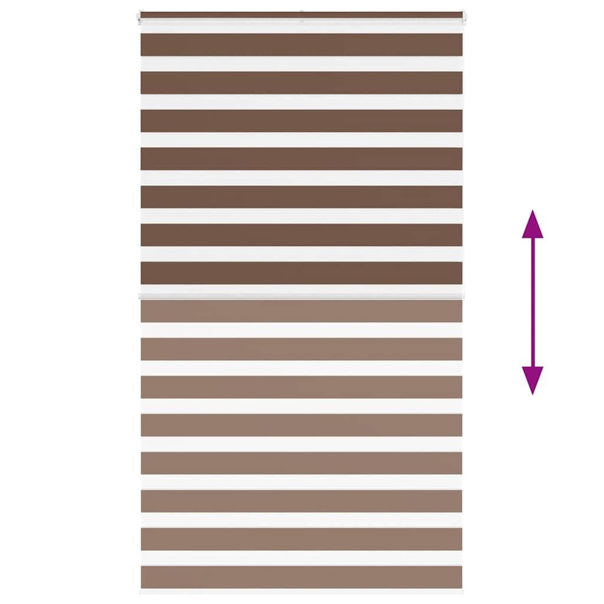 Voir la diapositive 5 : VIDAXL Store zebre marron 130x200cm largeur du tissu 125,9cm polyester