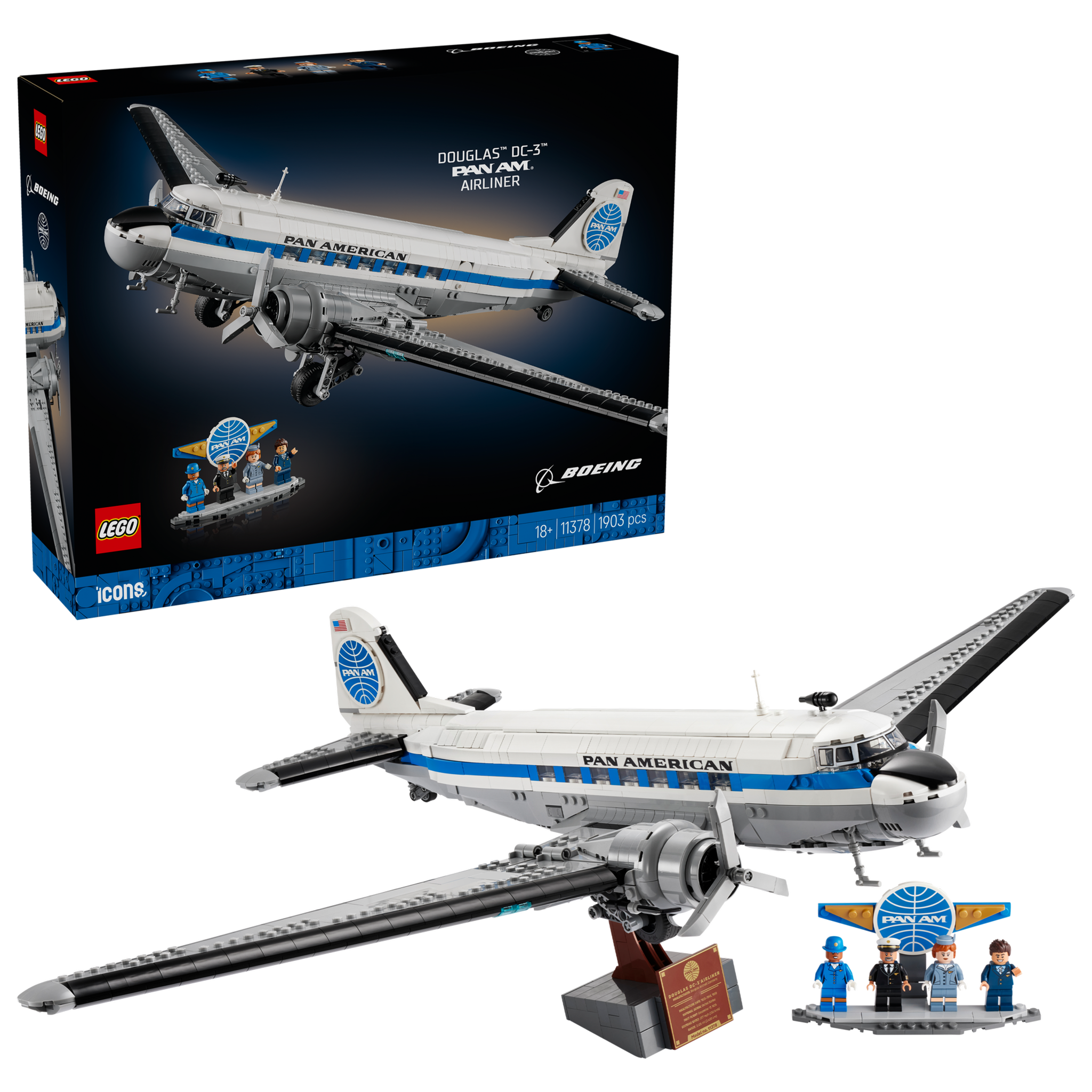 Voir la diapositive 2 : LEGO Lego icons 11378 douglas dc-3 pan am avion de ligne  dès 18 ans