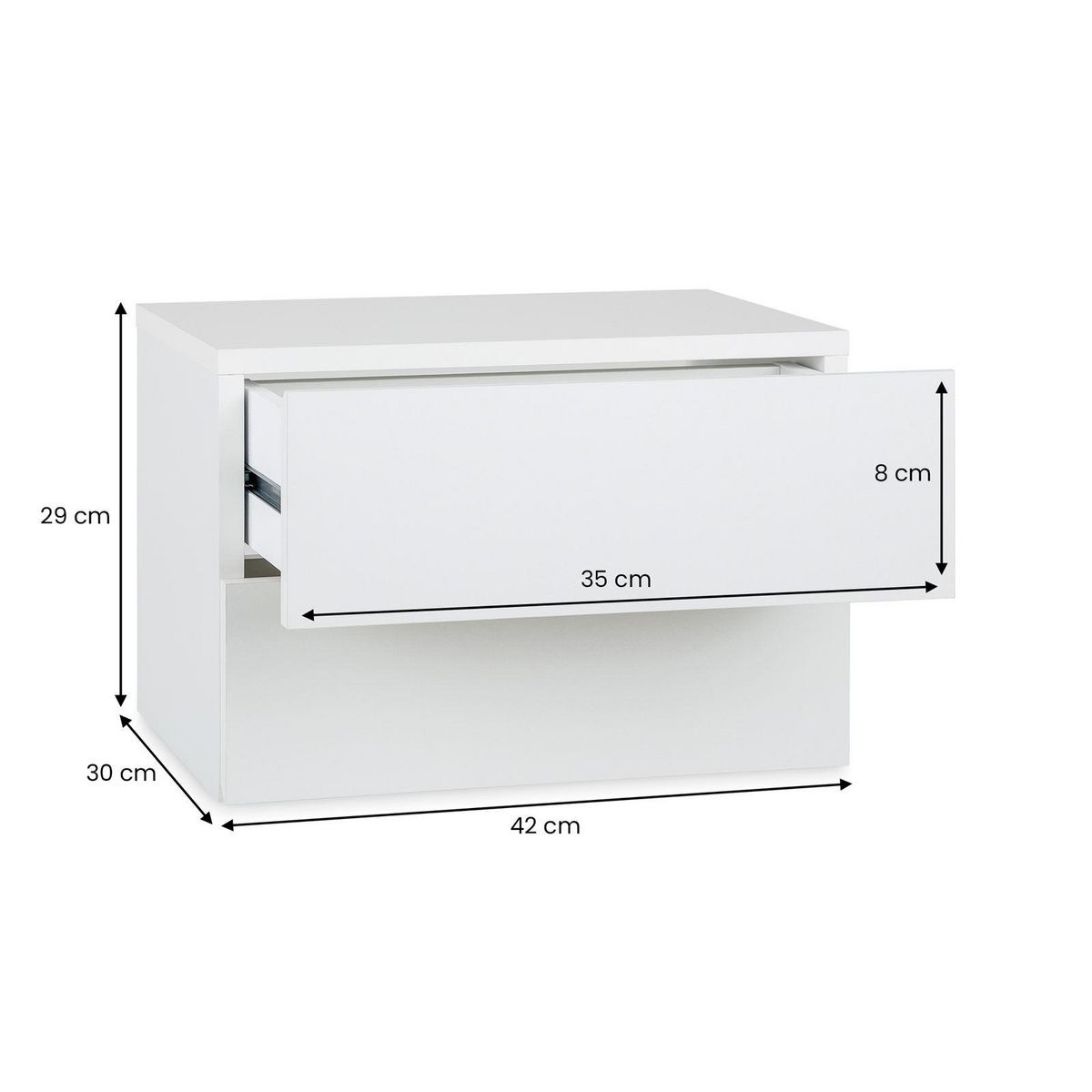 IDIMEX Chevet suspendu FLORENT, en mélaminé