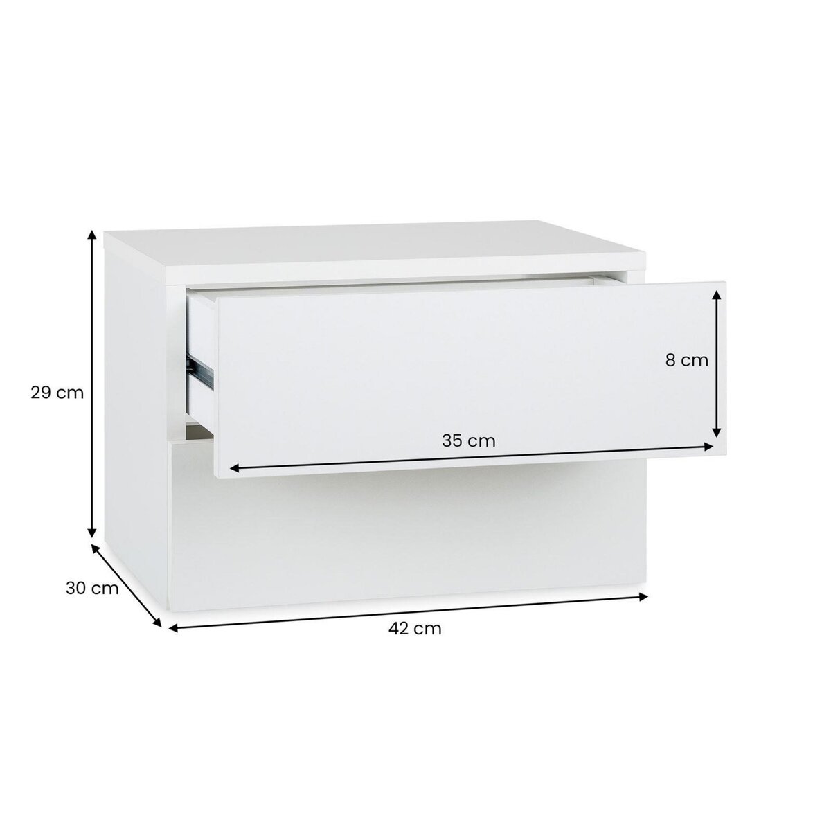 IDIMEX Chevet suspendu FLORENT, en mélaminé