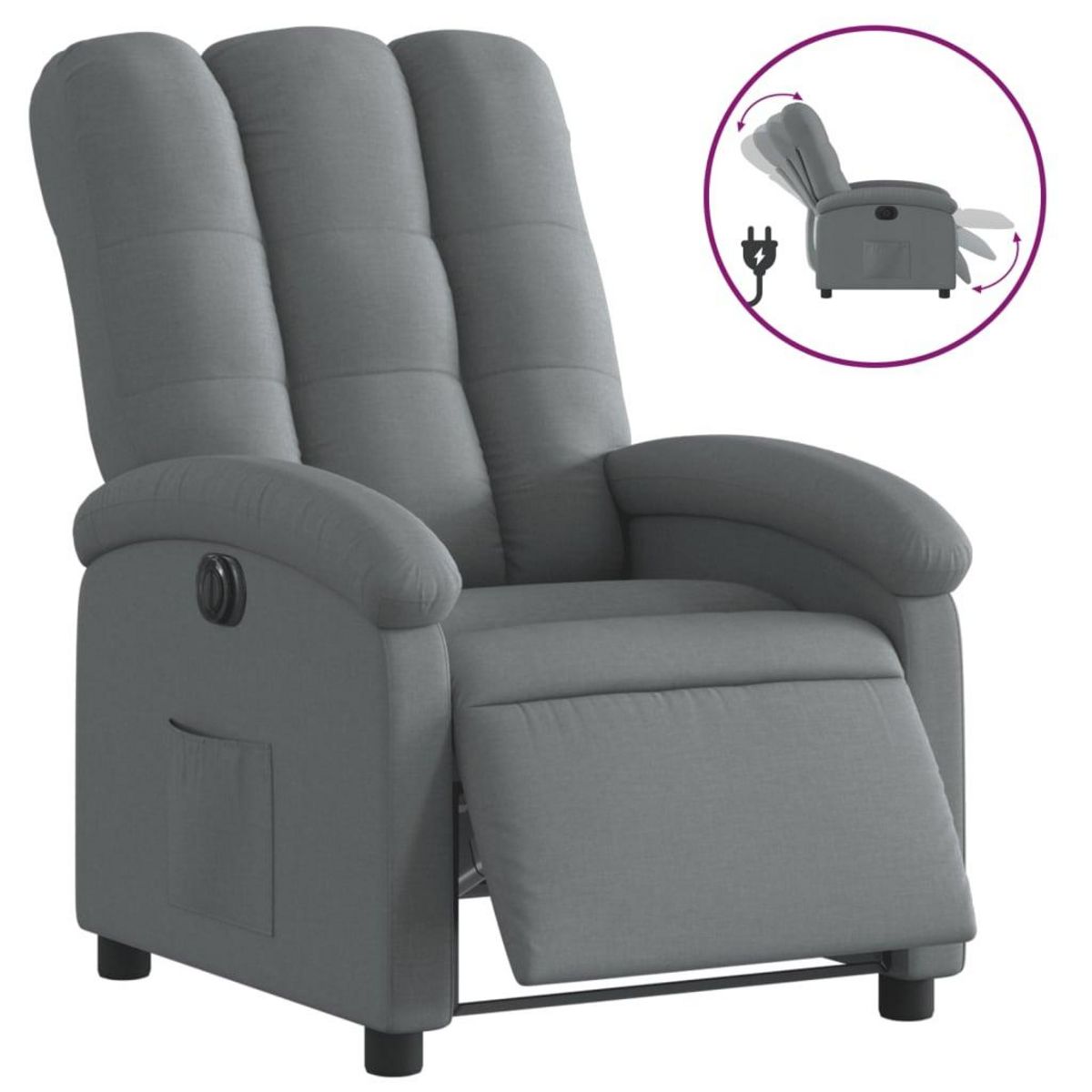 VIDAXL Fauteuil inclinable electrique Gris fonce Tissu