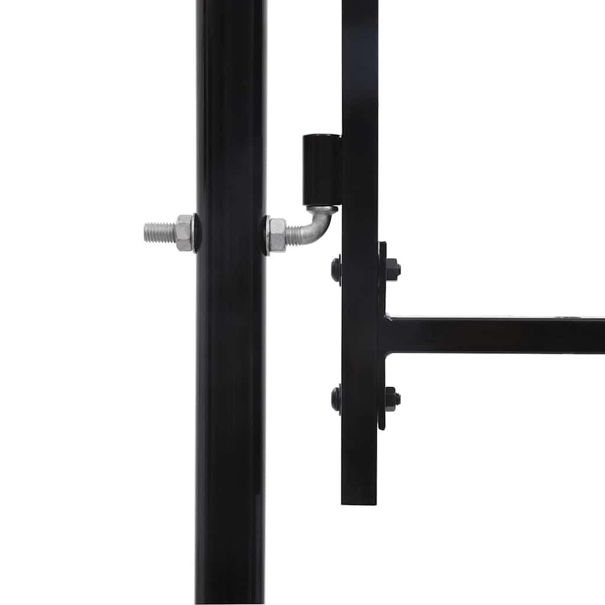 Voir la diapositive 5 : VIDAXL Portail de cloture boxtel a une porte avec pointes superieures, acier 1 x 1,2 m, noir