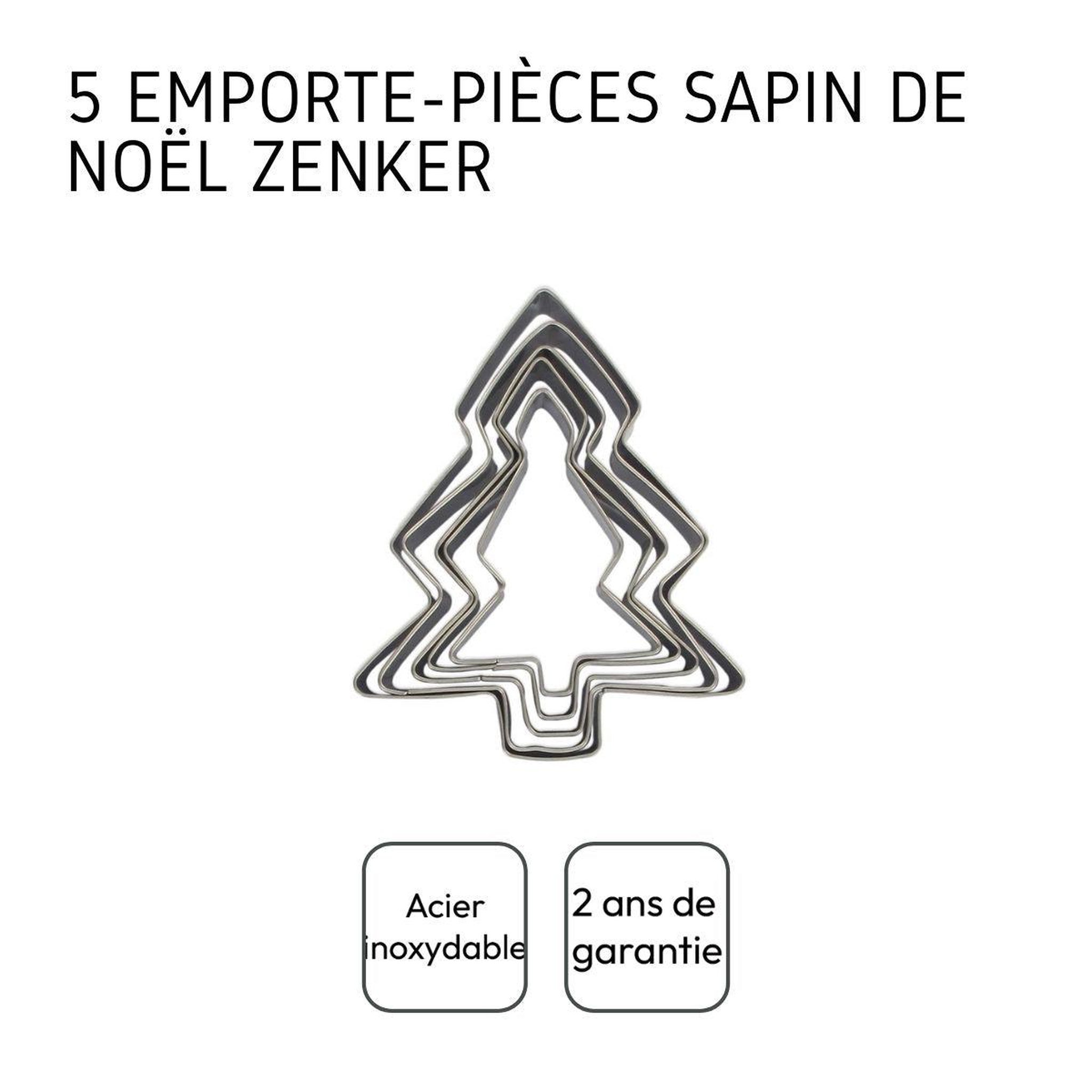 Voir la diapositive 4 : ZENKER Lot de 5 emporte-pièces de noël en forme de sapin zenker emporte-pièces