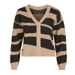 Vila Gilet /Noir Femme Vila Jacquard. Coloris disponibles : Beige