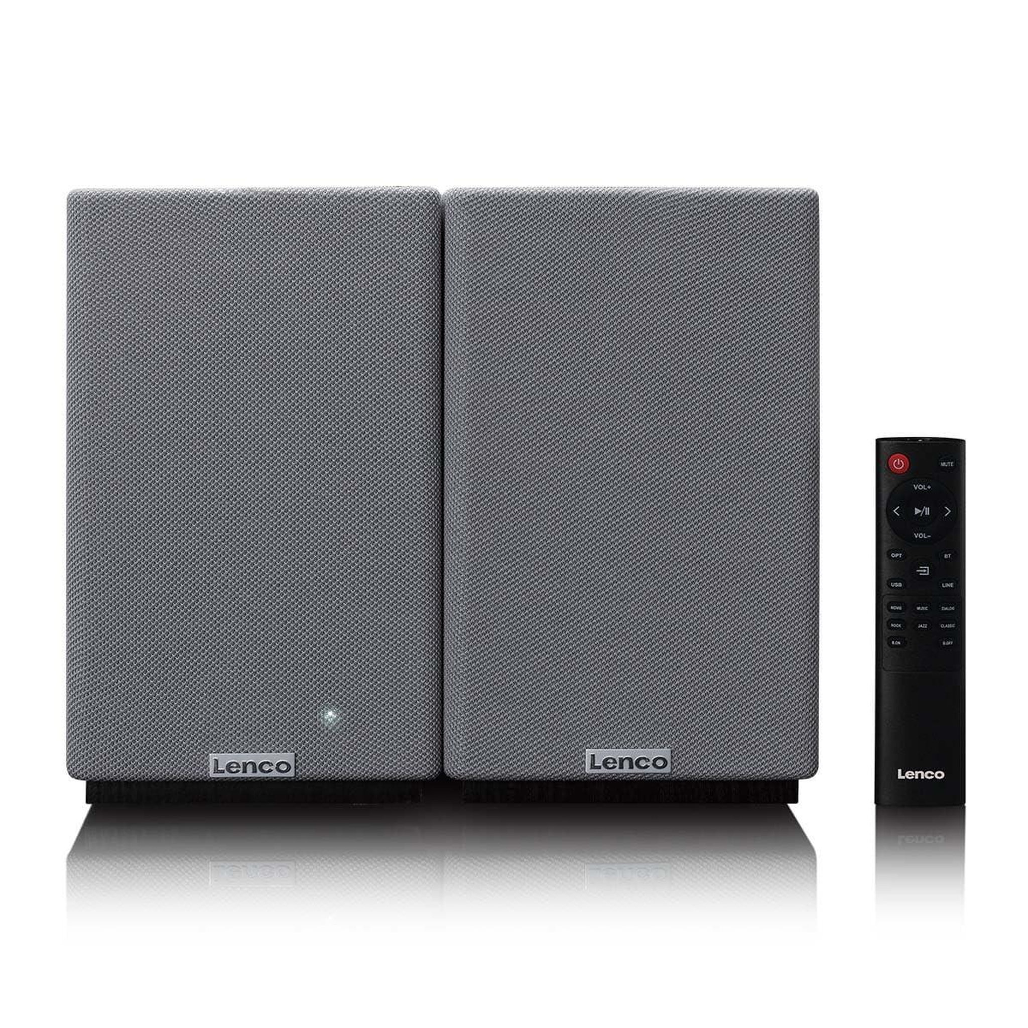 Voir la diapositive 2 : Lenco Lenco spb-240bkgy paire d'enceintes stéréo hi-fi bluetooth 5.3 - 2x40w rms - amplificateur classe d - dsp - rca - optique - usb - télécommande - gris/noir