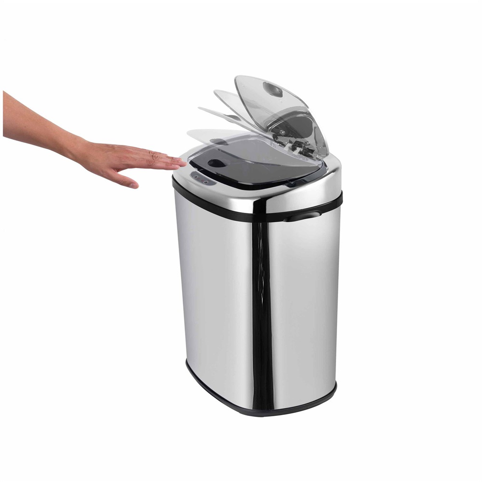 Voir la diapositive 2 : KITCHEN MOVE Poubelle automatique 42L carrée Inox LARGO