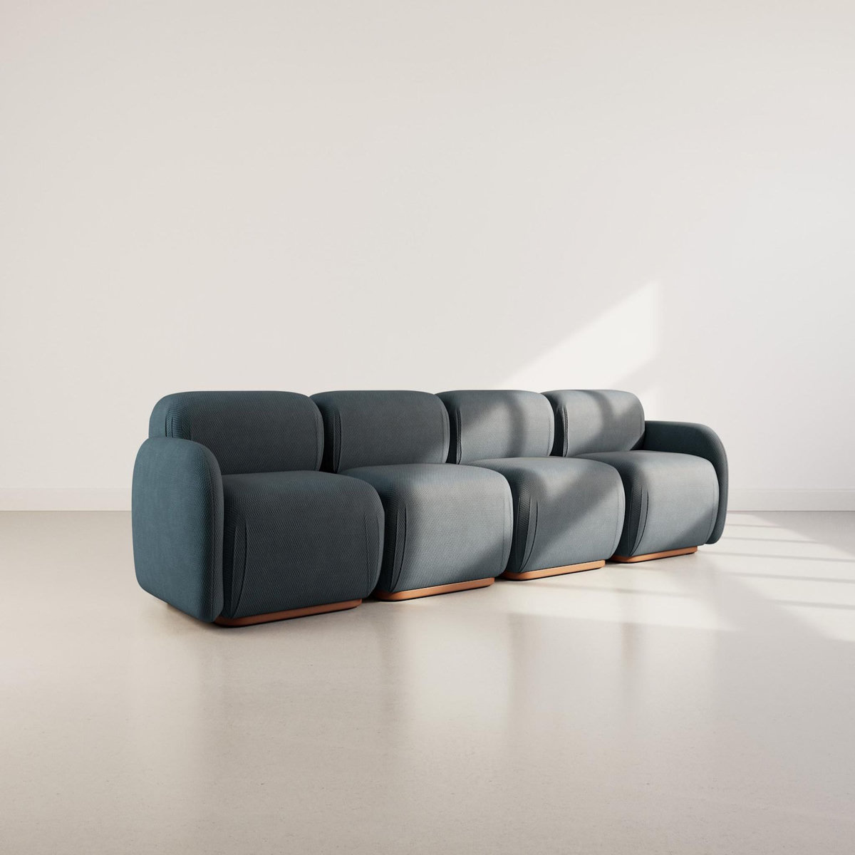 LISA DESIGN Penelope - canapé droit modulable 4 places en velours texturé