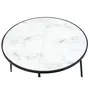 TOILINUX Table basse Felicity effet marbre - Blanc et noir