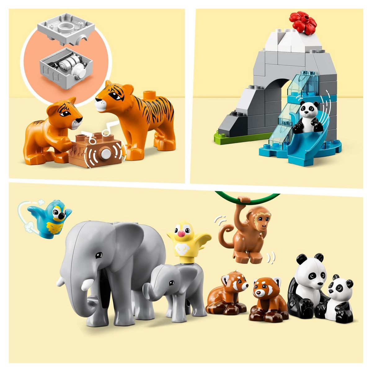 LEGO DUPLO 10974 Animaux Sauvages d&rsquo;Asie, Jouet et Figurines de Pandas, Oiseaux et Tigres