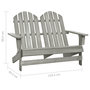 Voir la diapositive 6 : VIDAXL Chaise de jardin Adirondack 2 places bois de sapin massif gris