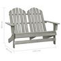 Voir la diapositive 6 : VIDAXL Chaise de jardin Adirondack 2 places bois de sapin massif gris
