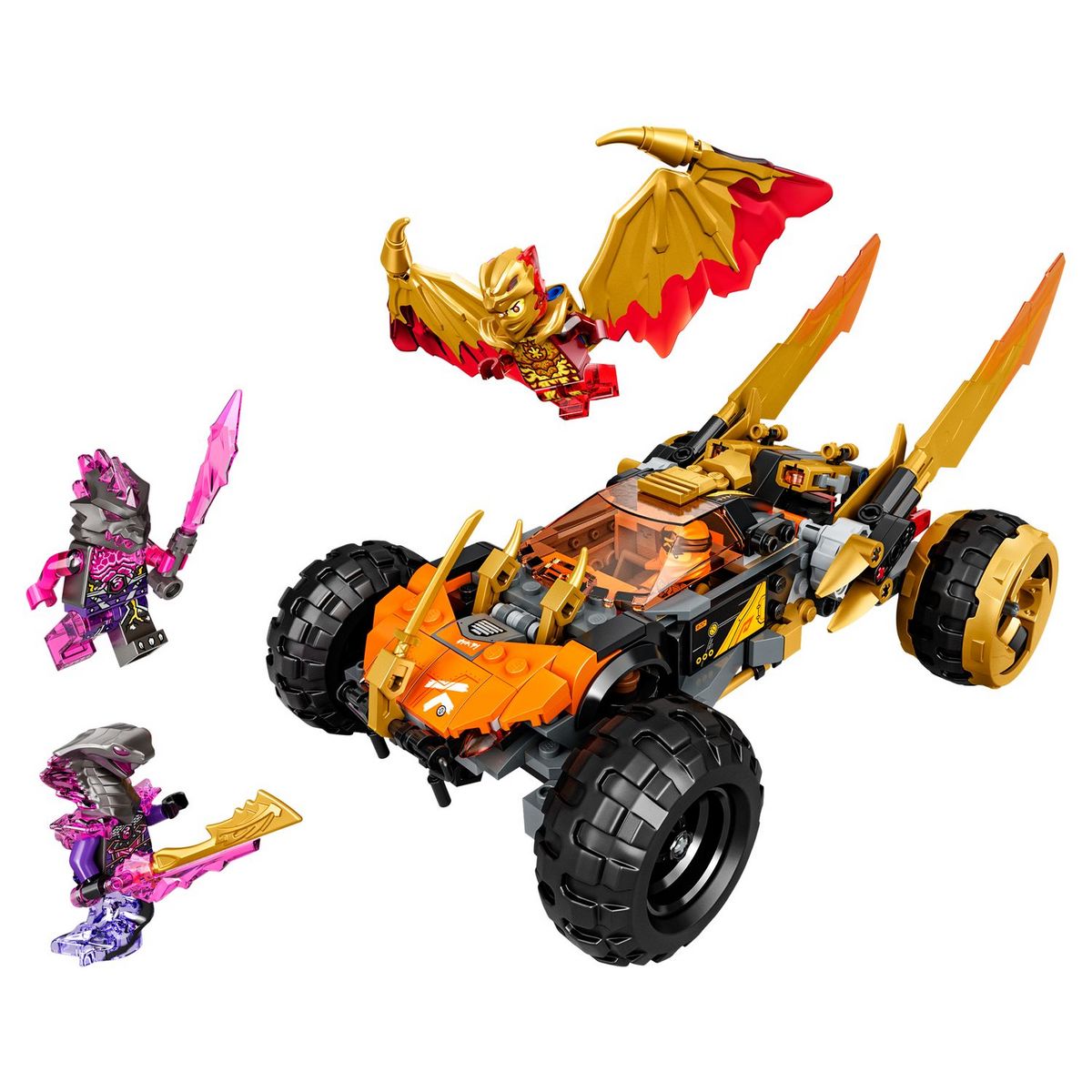 LEGO NINJAGO 71769 Le Bolide Dragon de Cole, Jouet de Voiture et Figurines pour Enfants