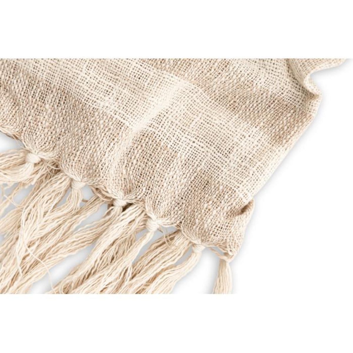 Paris Prix Plaid à Franges  Sandy  130x170cm Beige