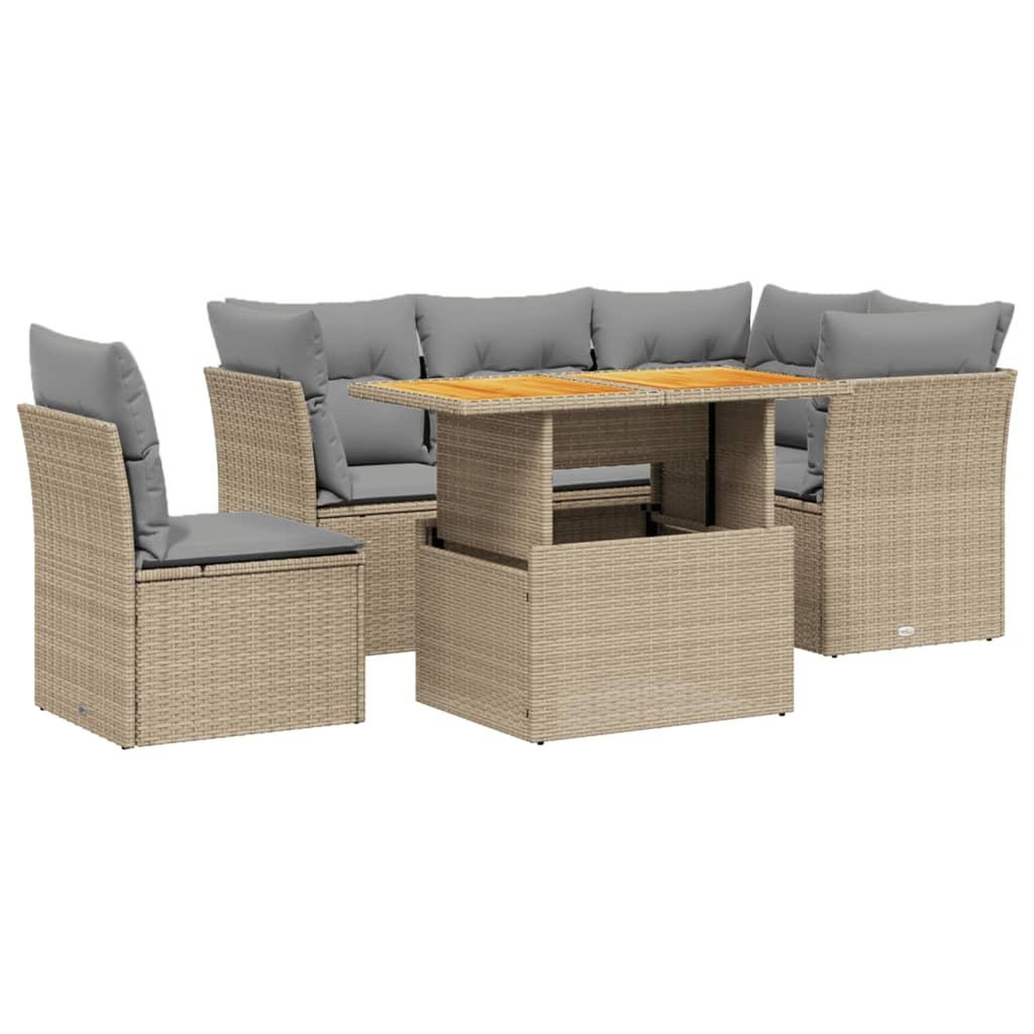 Voir la diapositive 2 : VIDAXL Salon de jardin avec coussins 5 pcs beige resine tressee