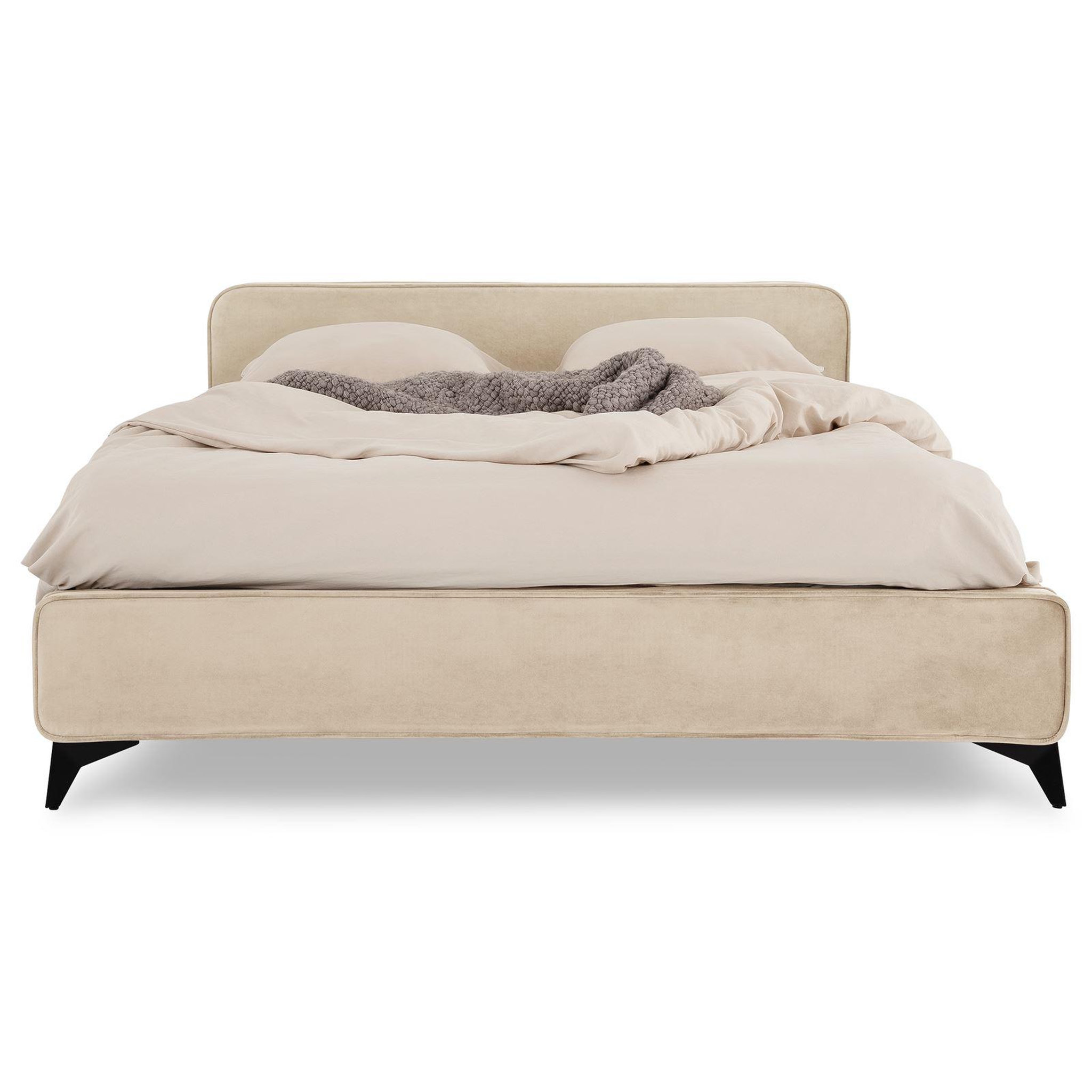 Voir la diapositive 1 : IDIMEX Lit double RAVELLO 140 x 190 cm, revêtement en tissu