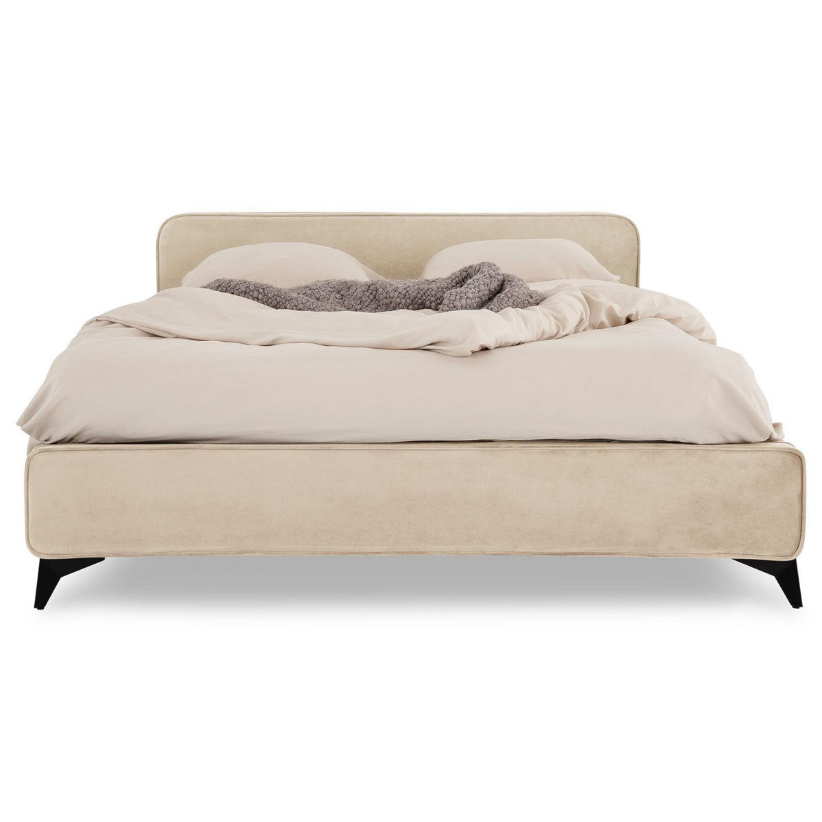 IDIMEX Lit double RAVELLO 140 x 190 cm, revêtement en tissu